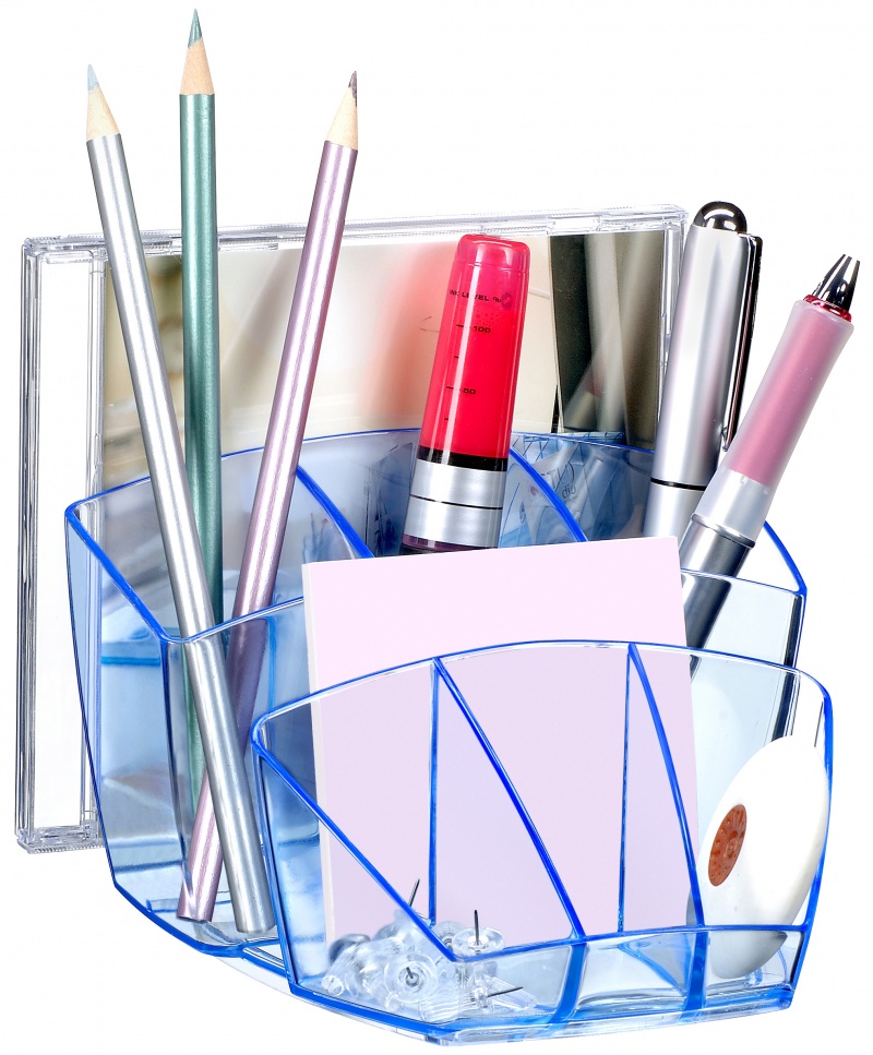 Przybornik na biurko CEP Ice, niebieski