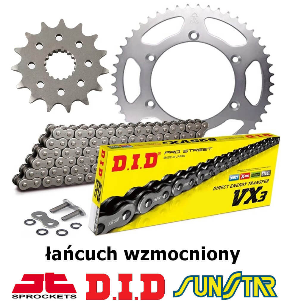 Honda Vt 125C Shadow 1999-2007 Zestaw Napędowy Did Wzmocniony Honda 2005 125 Vt 125 Shadow