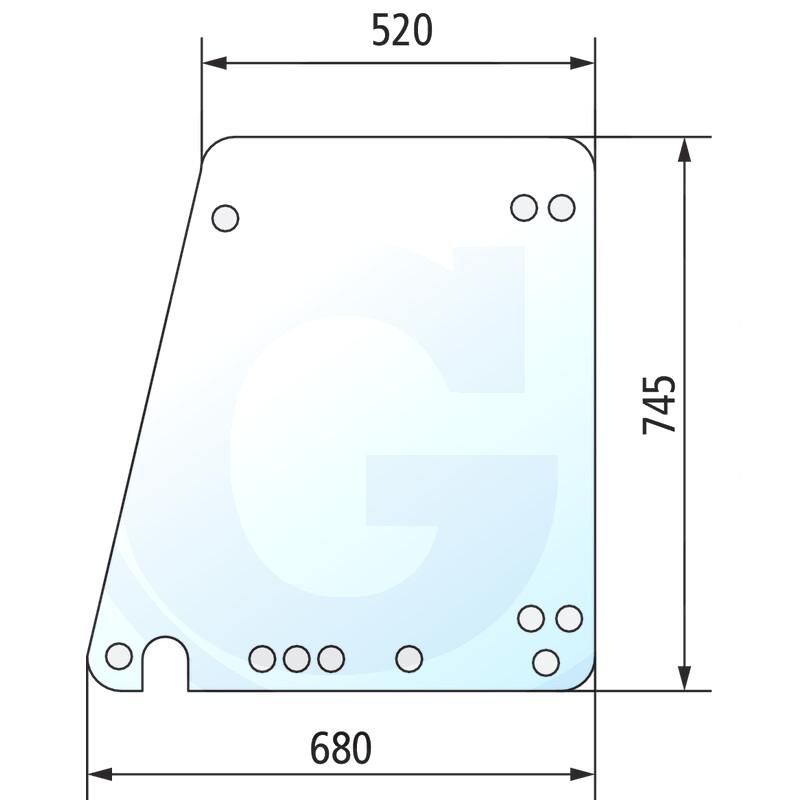 Szyba drzwi górna, prawa i lewa Fendt Farmer 247811030102