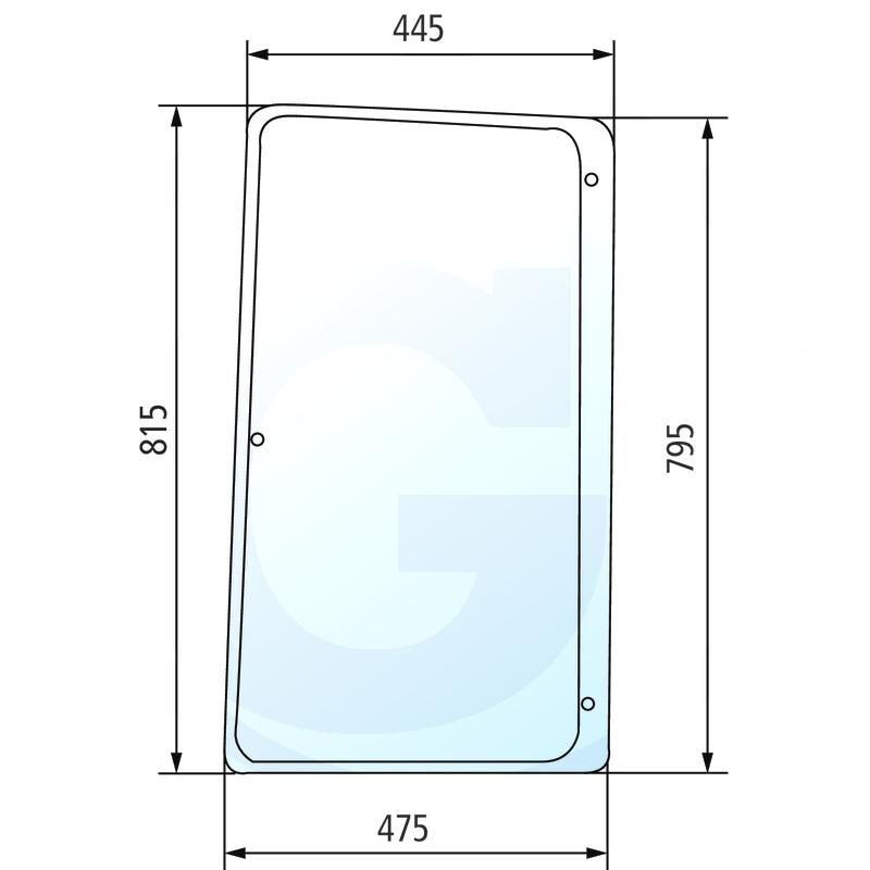 Szyba boczna lewa John Deere 7600 R96194