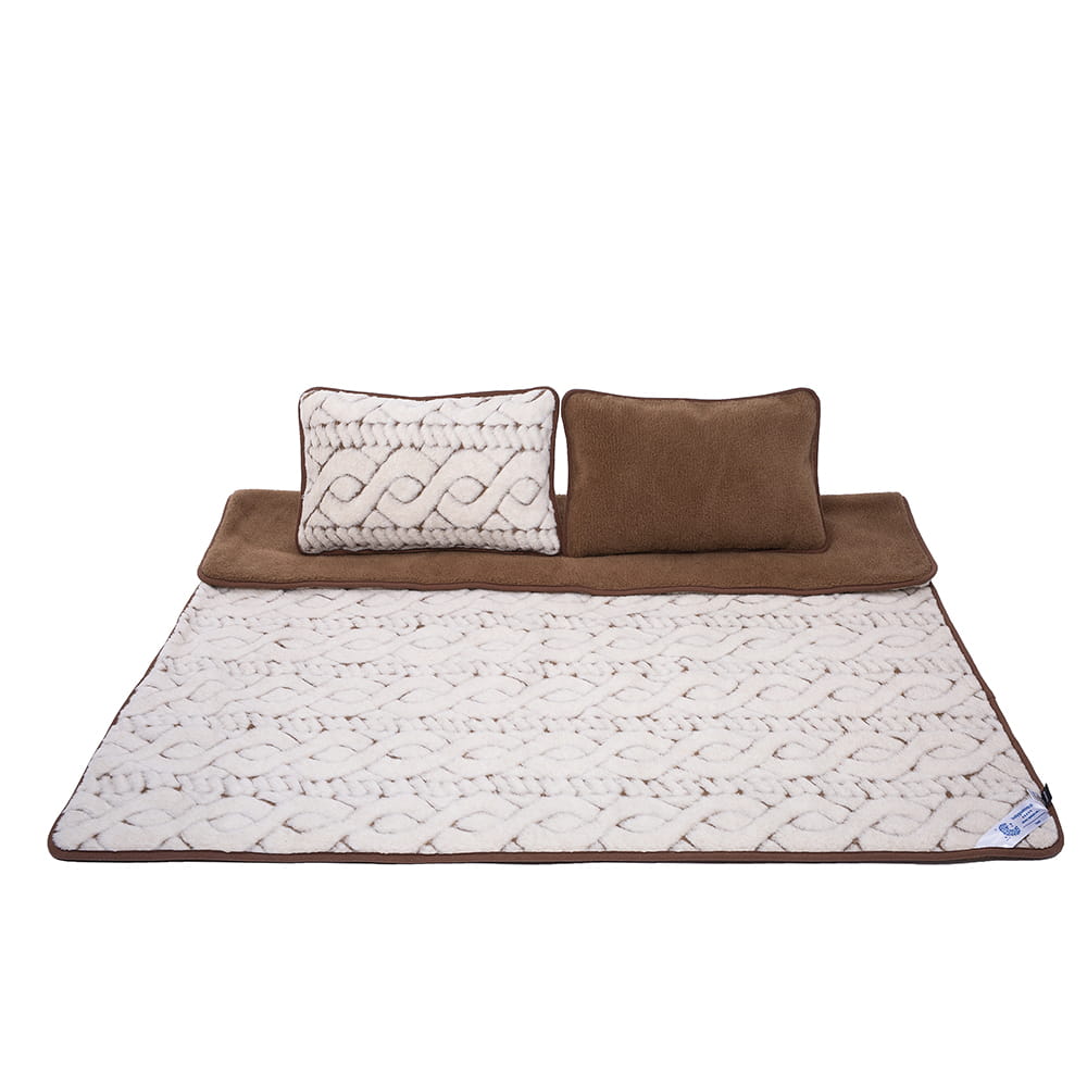 pościel wełniana camel jasny trentino/camel ciemny (kołdra 200x220, 2x poduszka 45x75) (+-5cm)