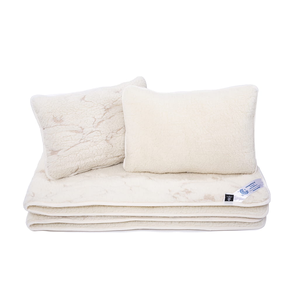 Pościel wełniana merynos tumbler verona/angello (kołdra 220x200, 2x poduszka 70x80) (+-5cm)