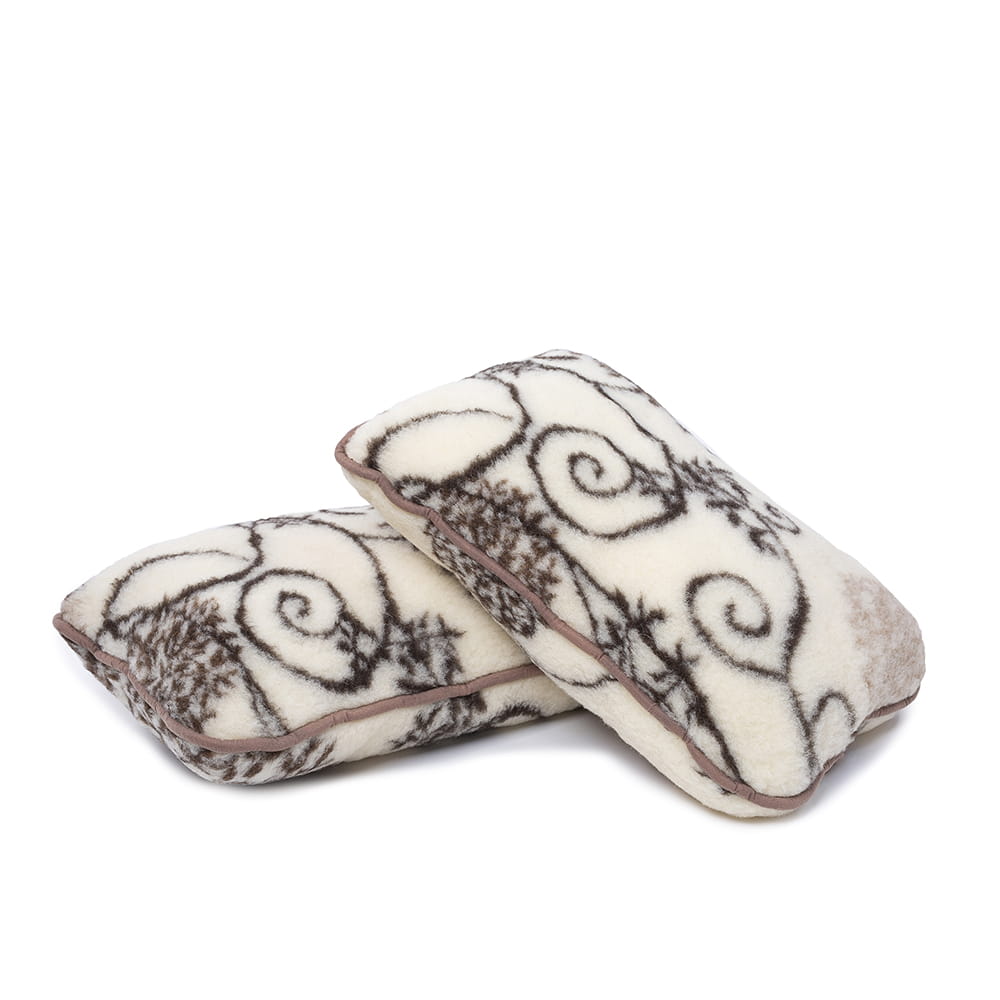 Poduszka wełniana merynos australijski, wzór natura 40x60 (+-3%)