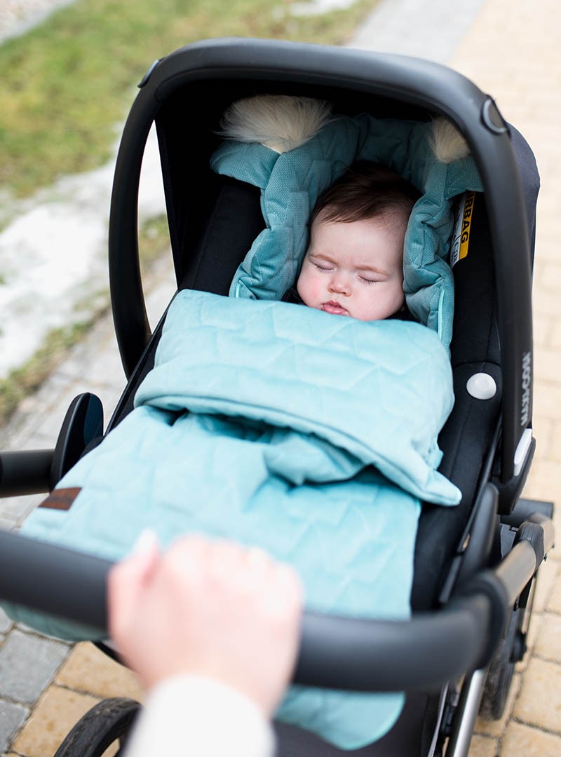 Śpiworek niemowlęcy Dream Catcher Leaves Ocean Green 6in1 z otworami na pasy 80x45 cm