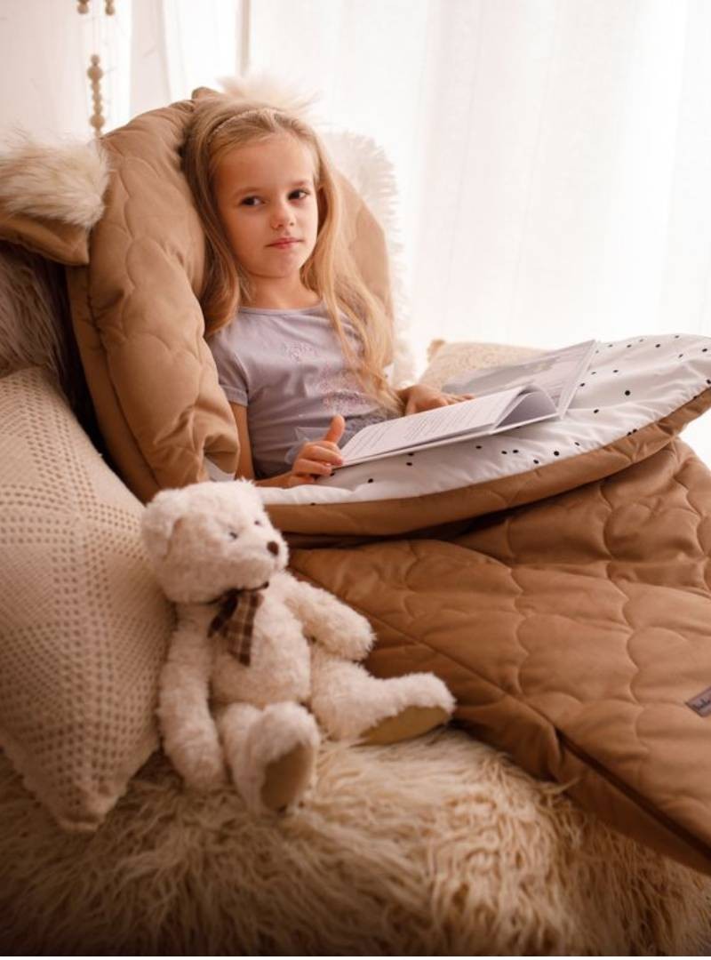 Śpiworek Kinder Hop Dream Catcher Caramel Teddy in Clouds - 120x60 cm