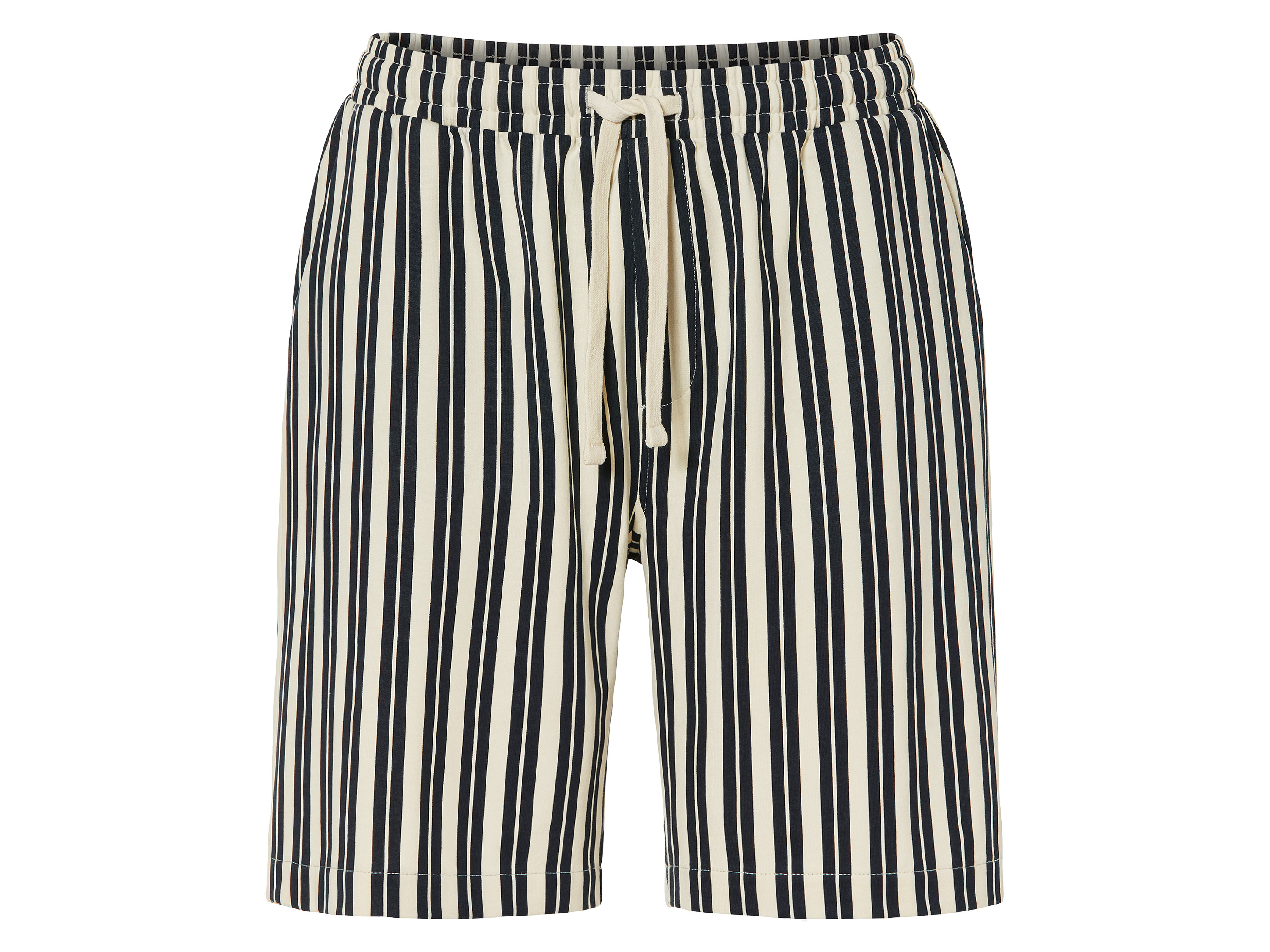 Livergy Szorty męskie z bawełną Spodenki męskie z bawełną . Kremowy/granatowy, Xl56/58