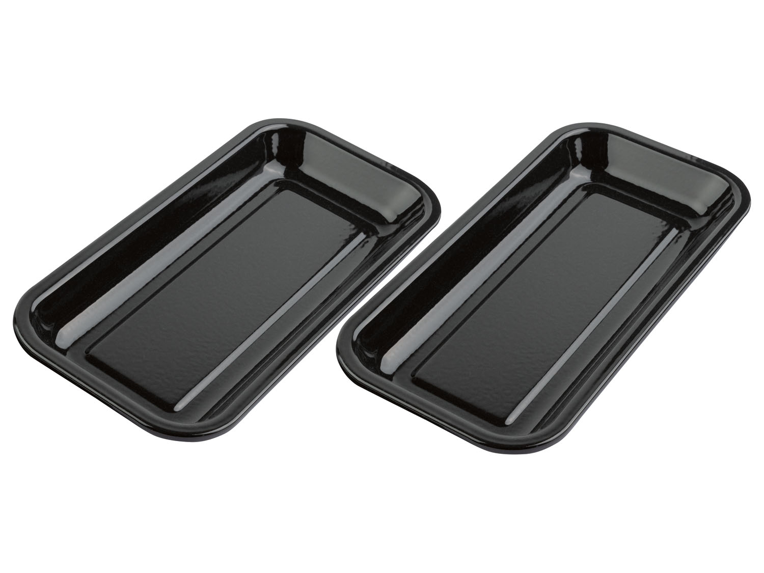 Grillmeister Emaliowane tacki do grilla, 1 lub 2 sztuki Tacka prostokątna, 2 sztuki