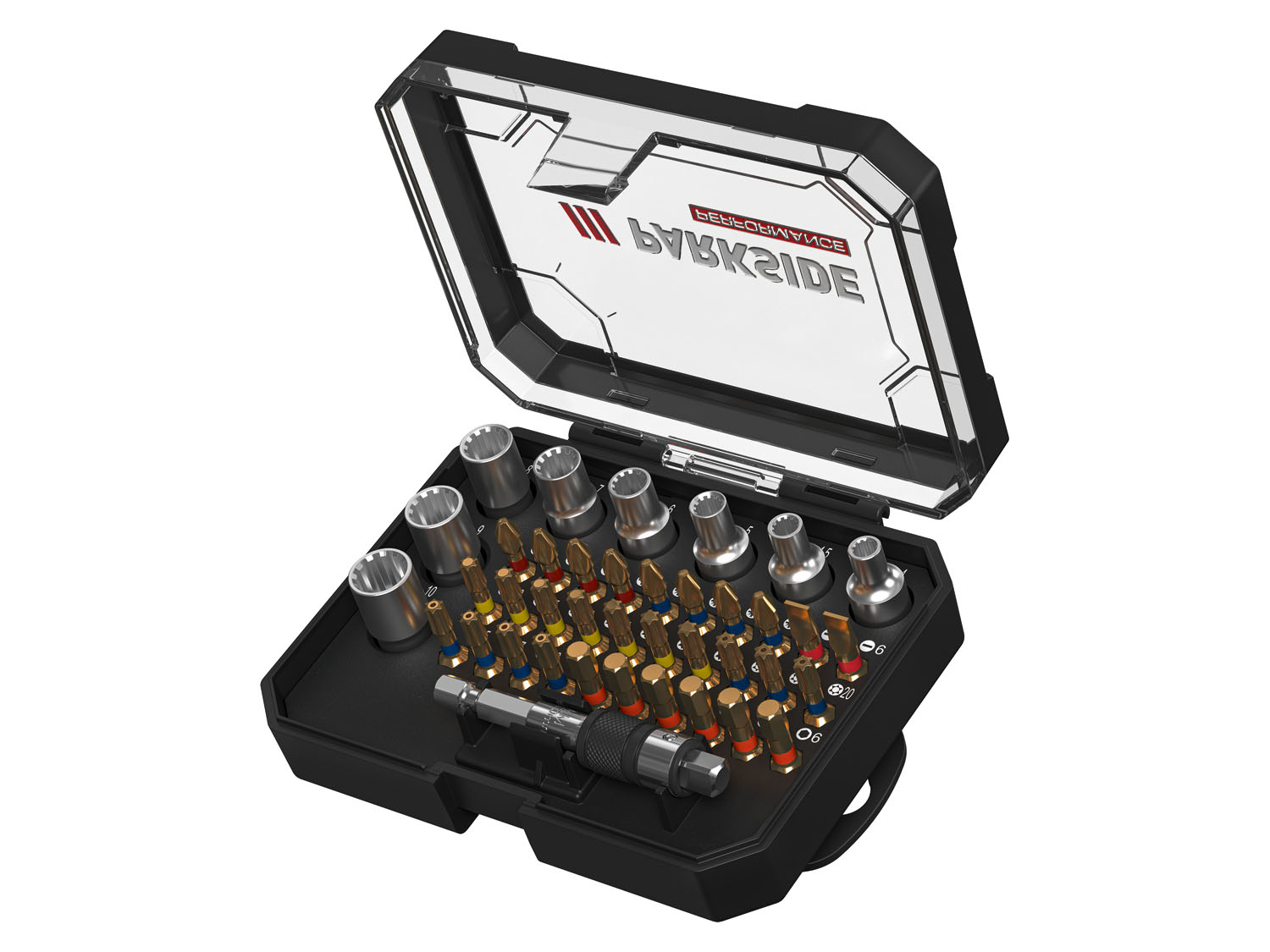 Parkside Performance Zestaw bitów skrętnych lub bitów skrętnych i kluczy nasadowych Klucz nasadowy bitowy/wielozębny