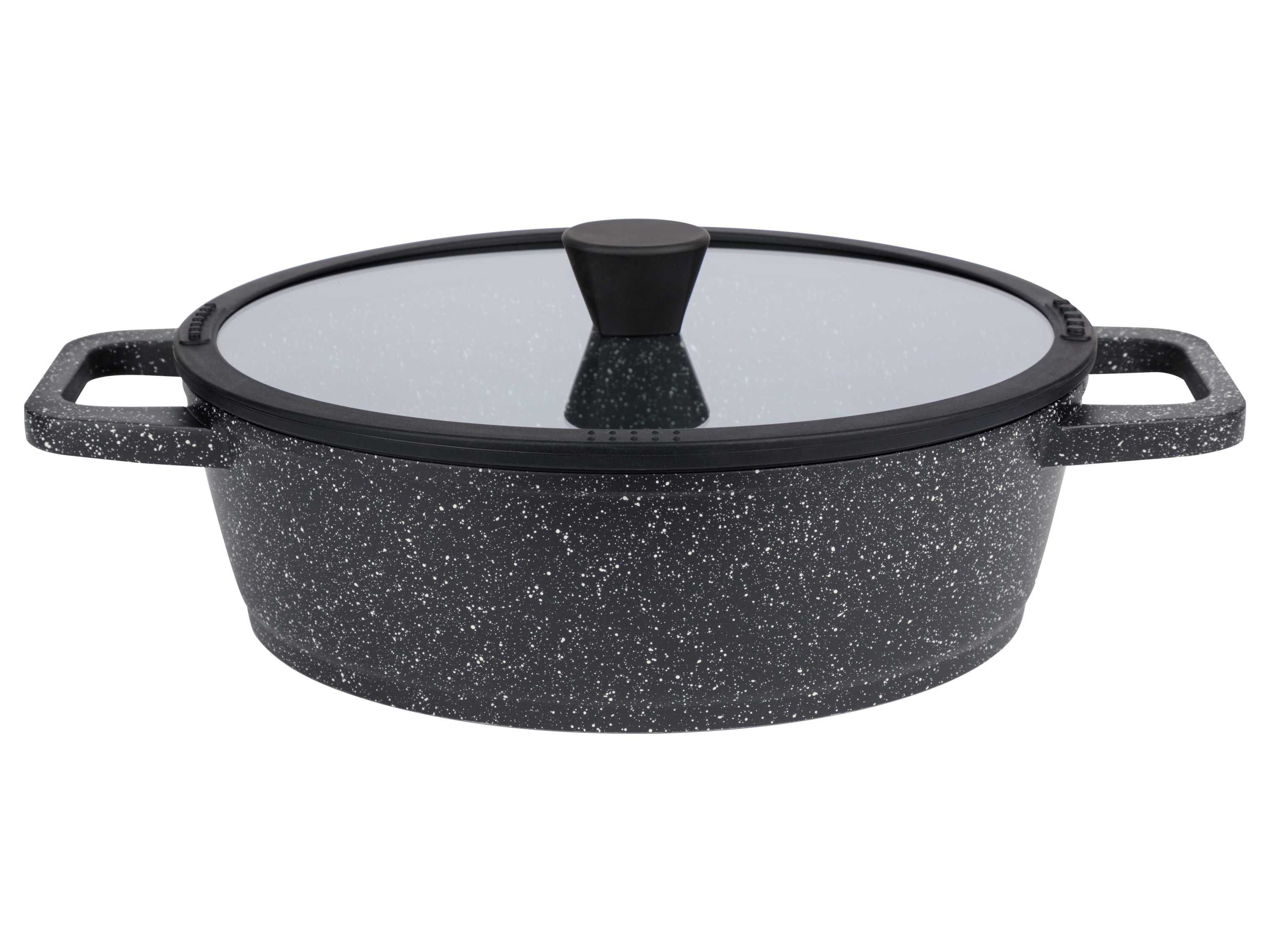 Livarno home Patelnia do serwowania z odlewu aluminiowego, Ø 28 cm Granitowy/czarny