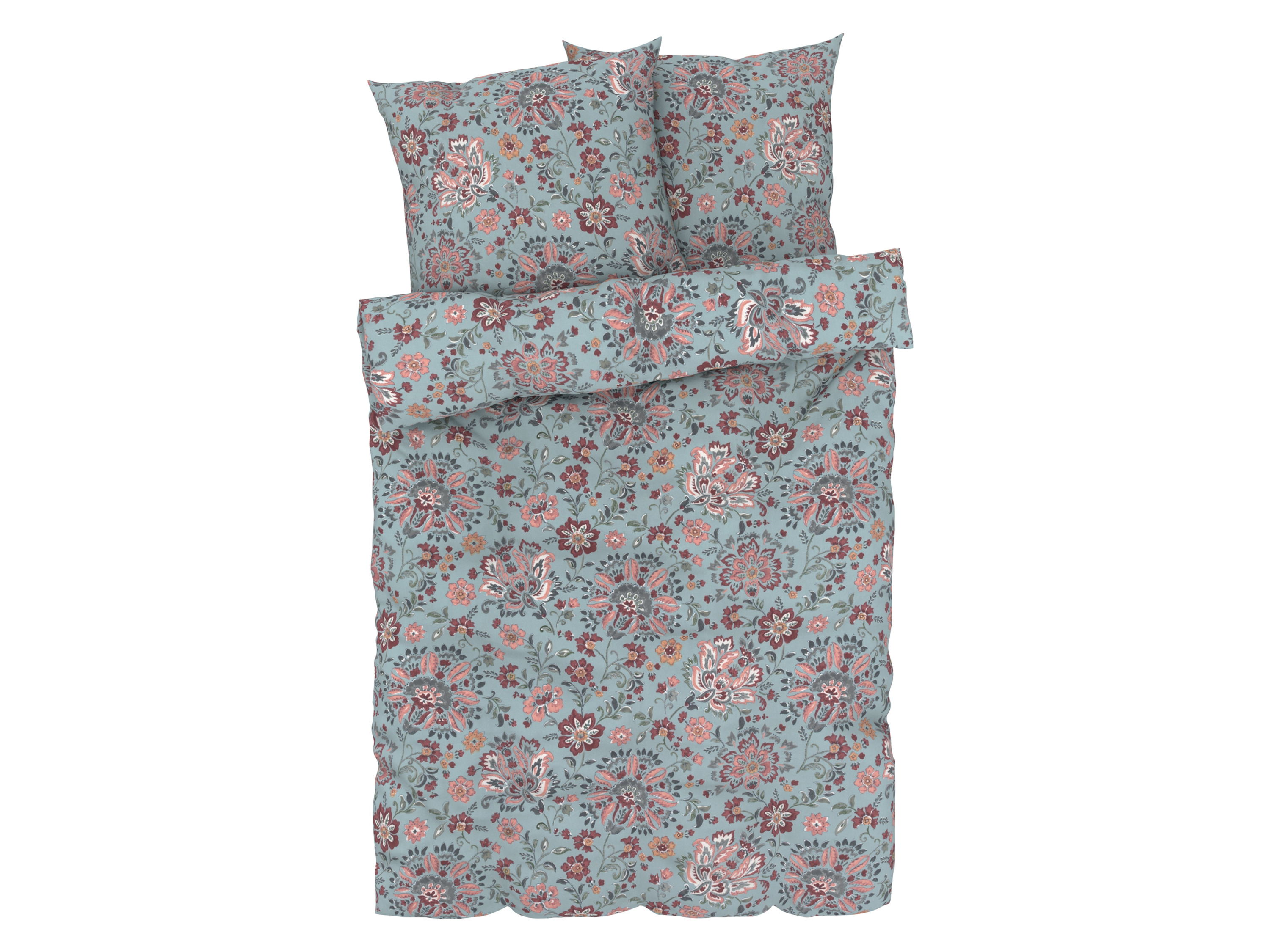 Livarno home Pościel z mikrowłókna satynowego, 160 x 200 cm Kwiaty