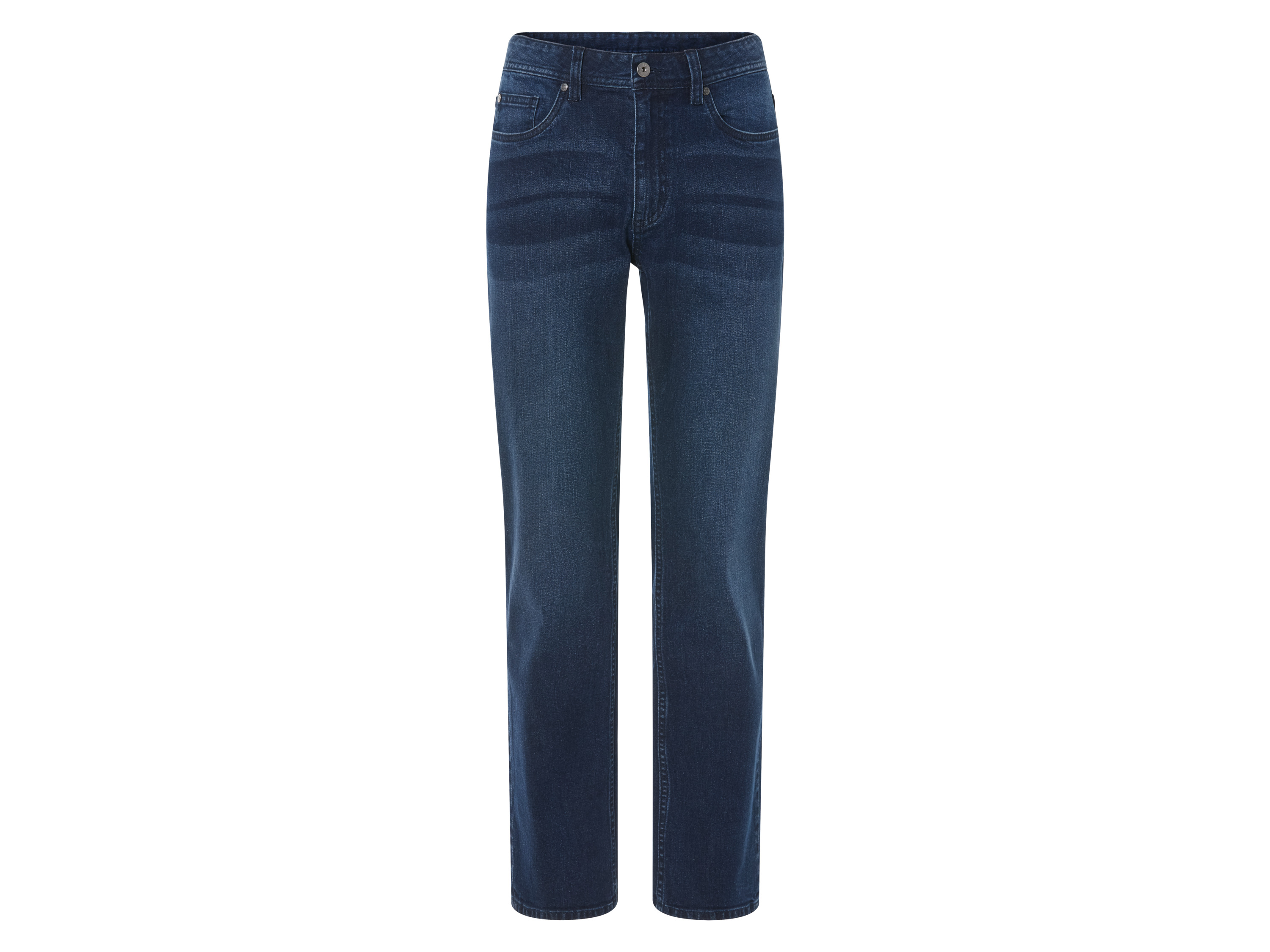 Livergy Jeansy męskie z bawełny, Straight Fit Ciemnoniebieski, 50 34/32