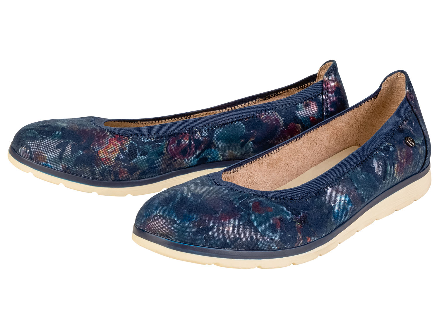 Baleriny damskie z podeszwą Footflexx Granatowy, 37