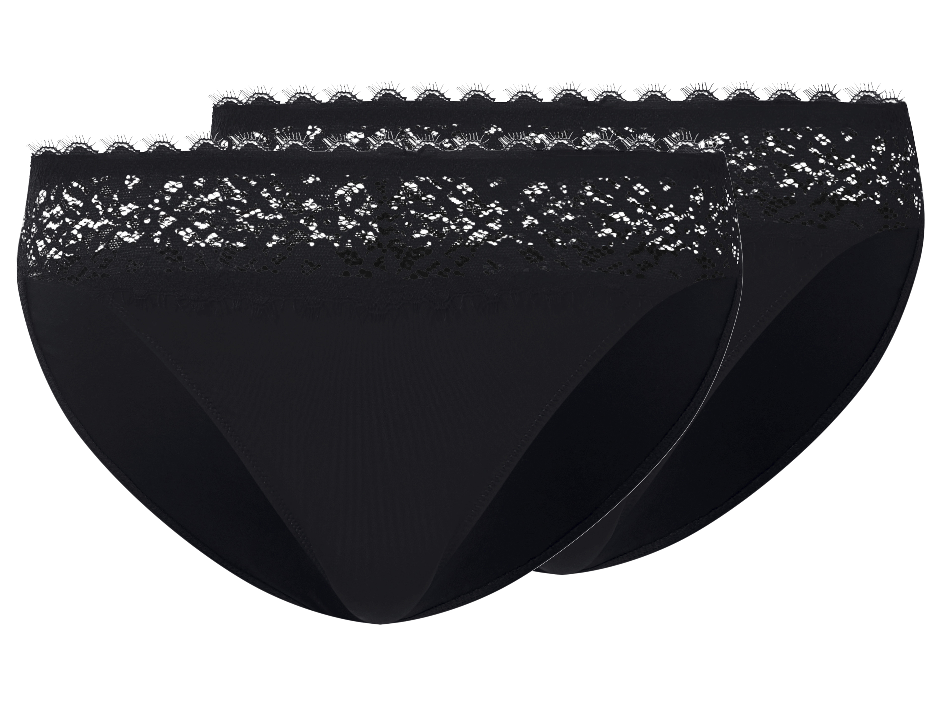 esmara Majtki damskie z koronką, 2 pary Czarny, S36/38