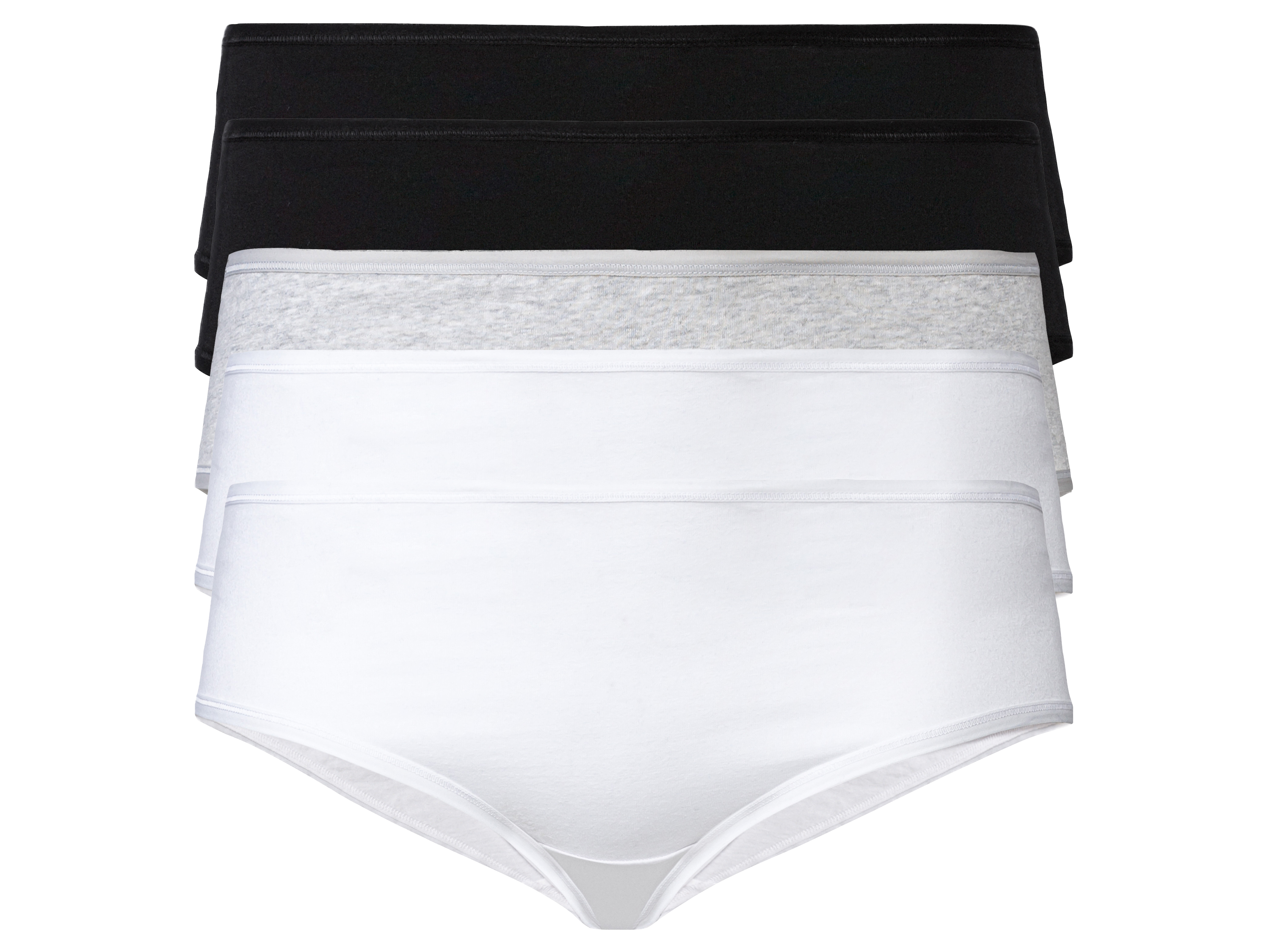 esmara Hipstery damskie z bawełną, 5 par Xl48/50, Czarny/jasnoszary/biały