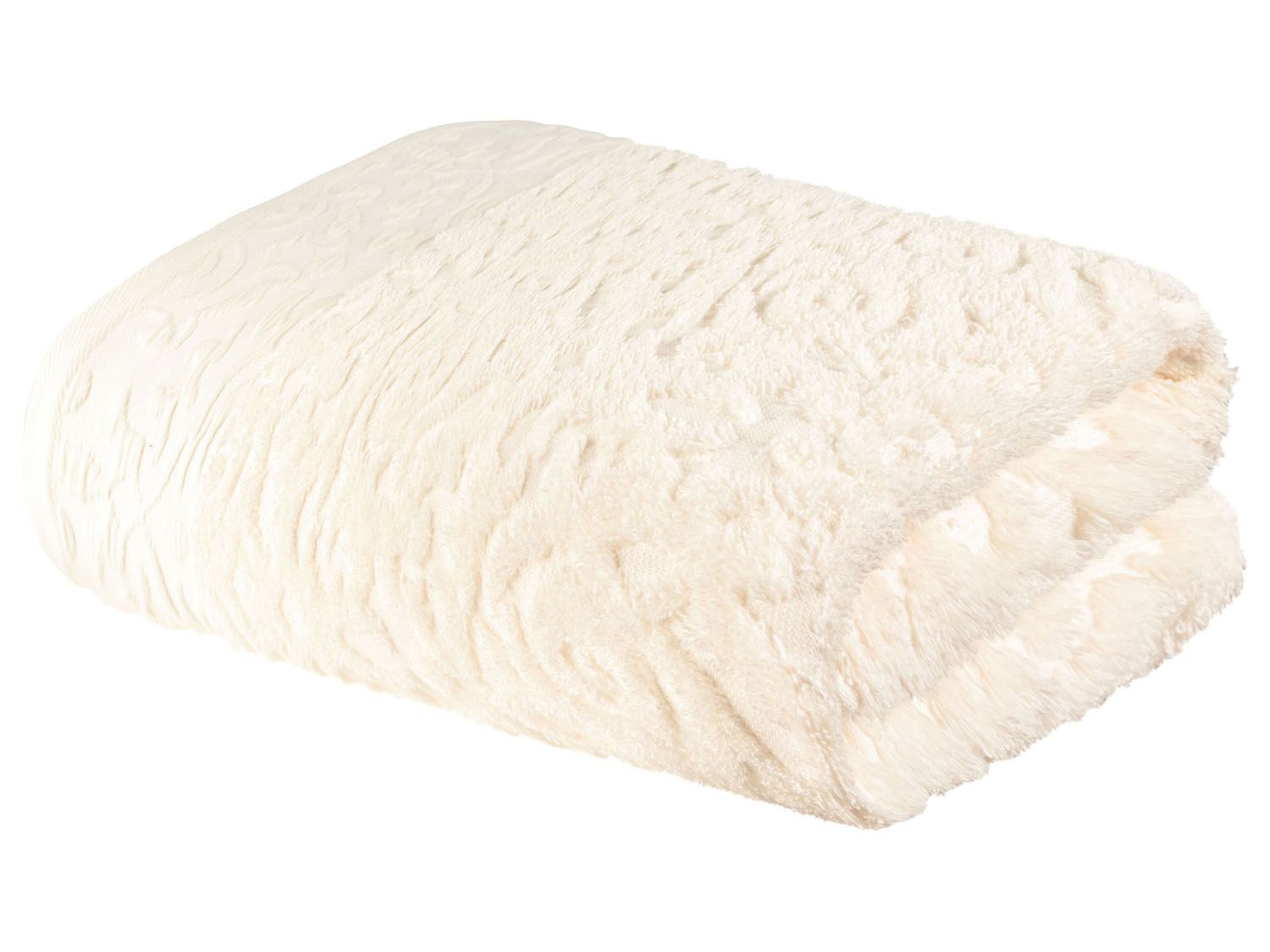 Livarno home Ręcznik kąpielowy 70x140 cm, 1 sztuka Wzór kremowy