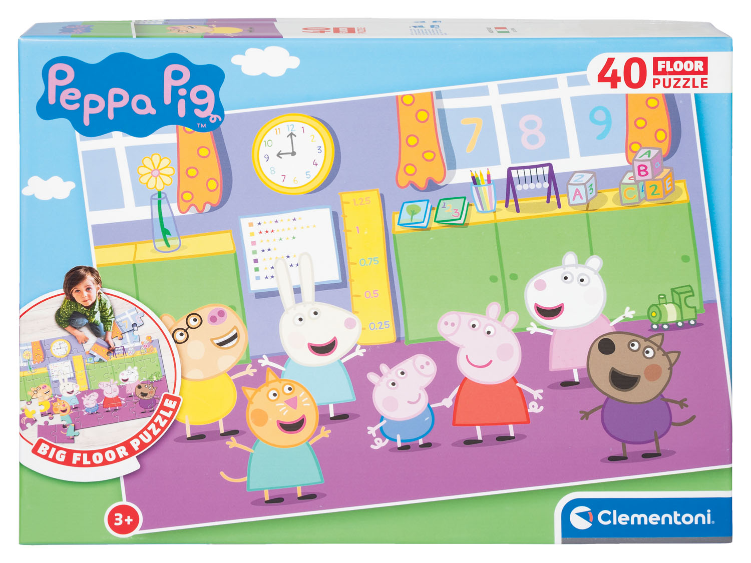 Clementoni Puzzle do układania na podłodze, 100 x 70 cm Świnka Peppa