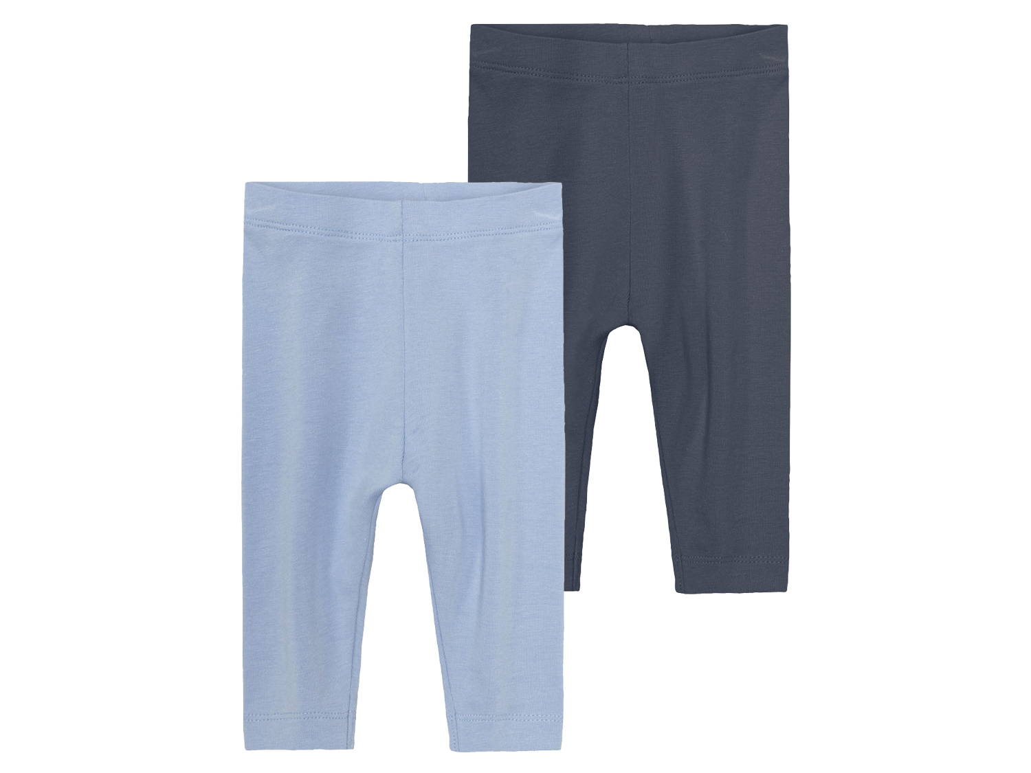 lupilu Legginsy niemowlęce, z bawełną, 2 pary 62/68, Niebieski/granatowy
