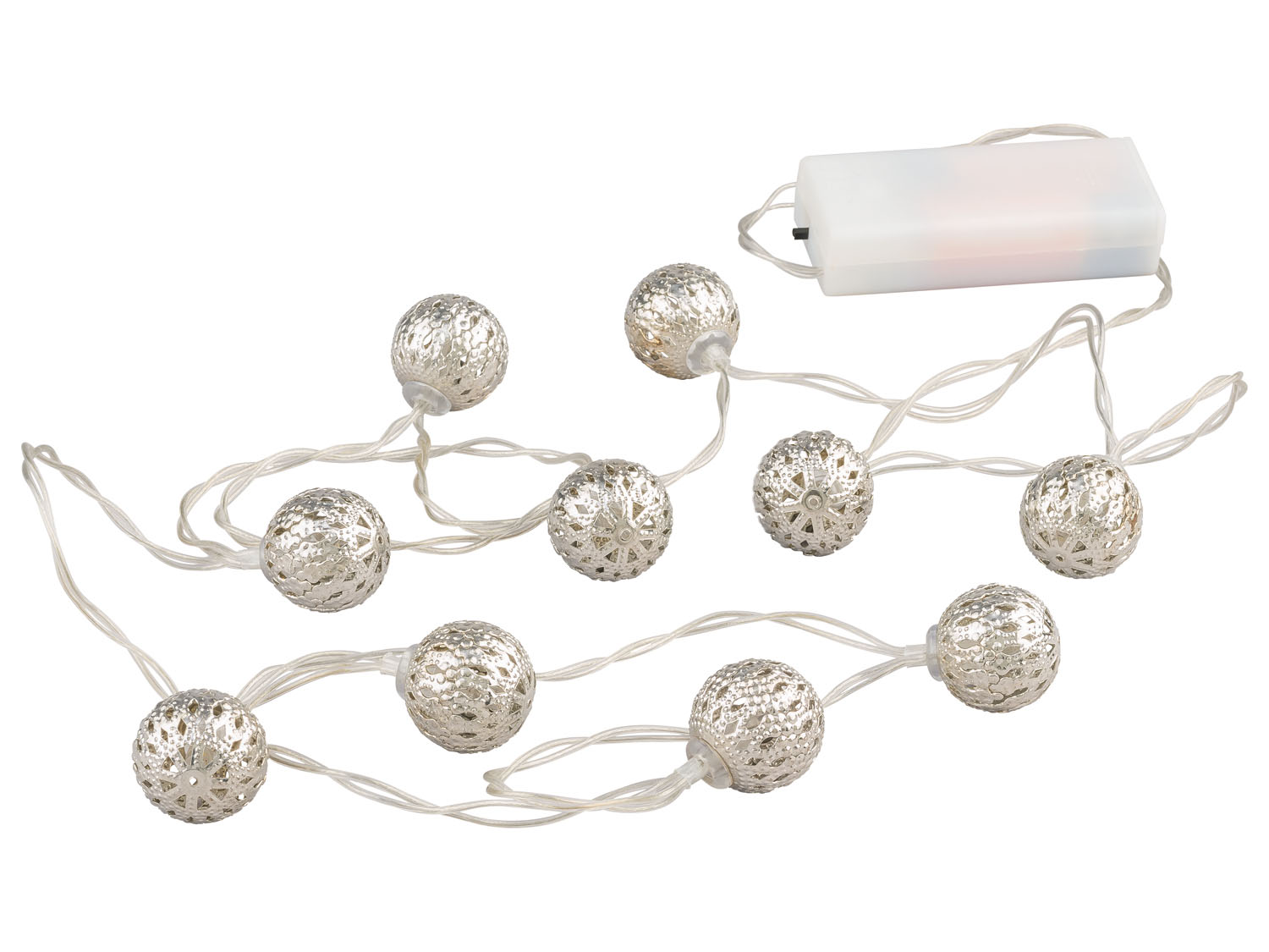 Livarno home Dekoracja świetlna Led, 10 diod LED Kule metalowe