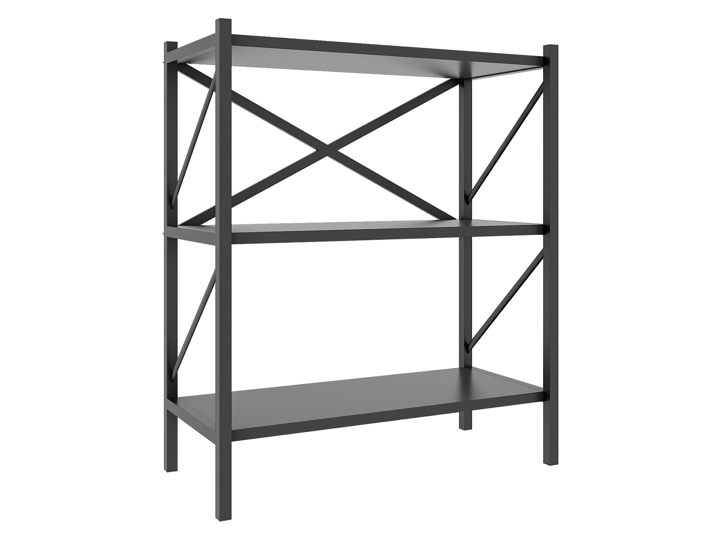 VCM Regał Insasi w stylu industrialnym Podwójny, Antracytowy