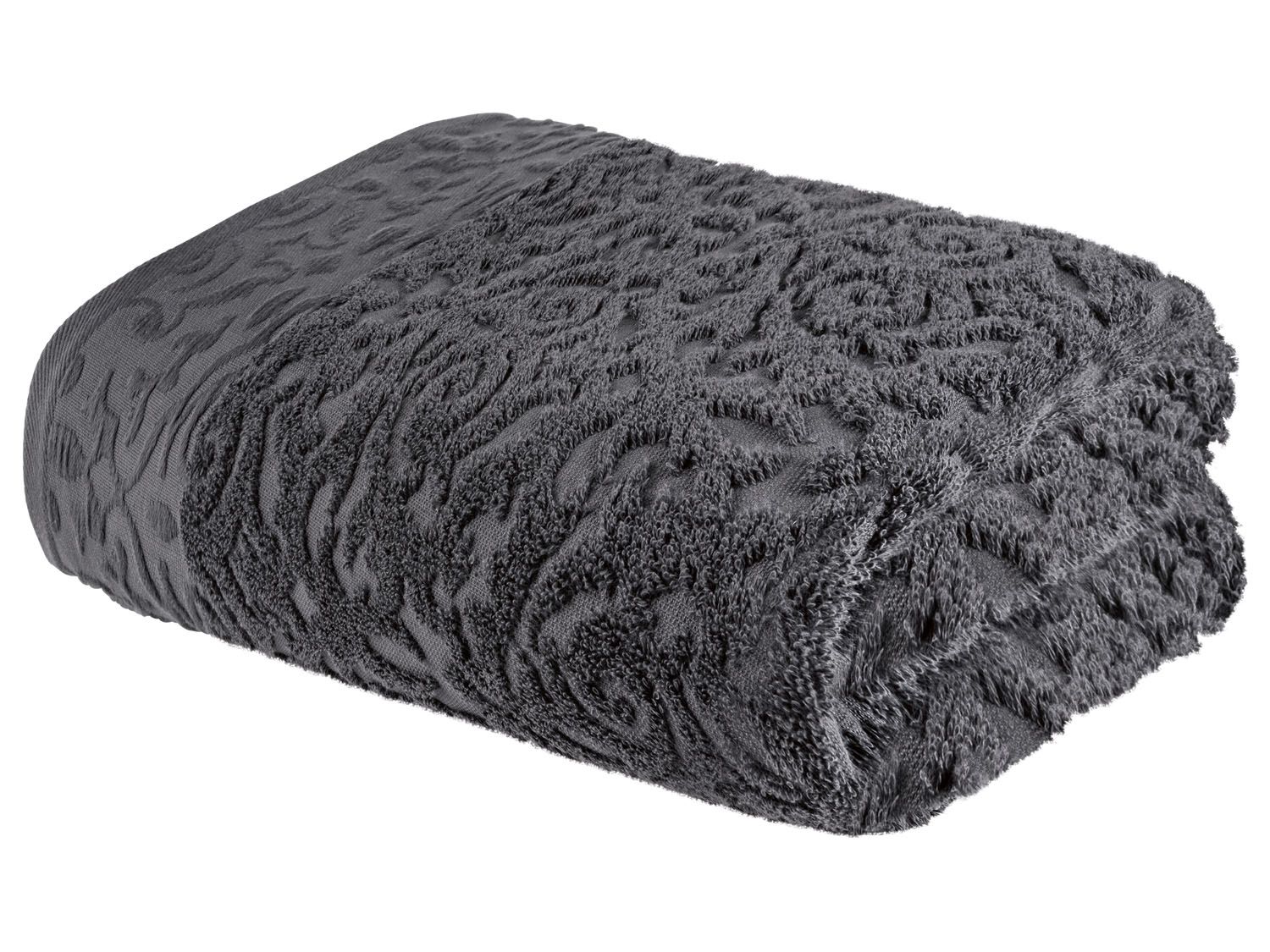 Livarno home Ręcznik kąpielowy 70x140 cm, 1 sztuka Wzór/szary