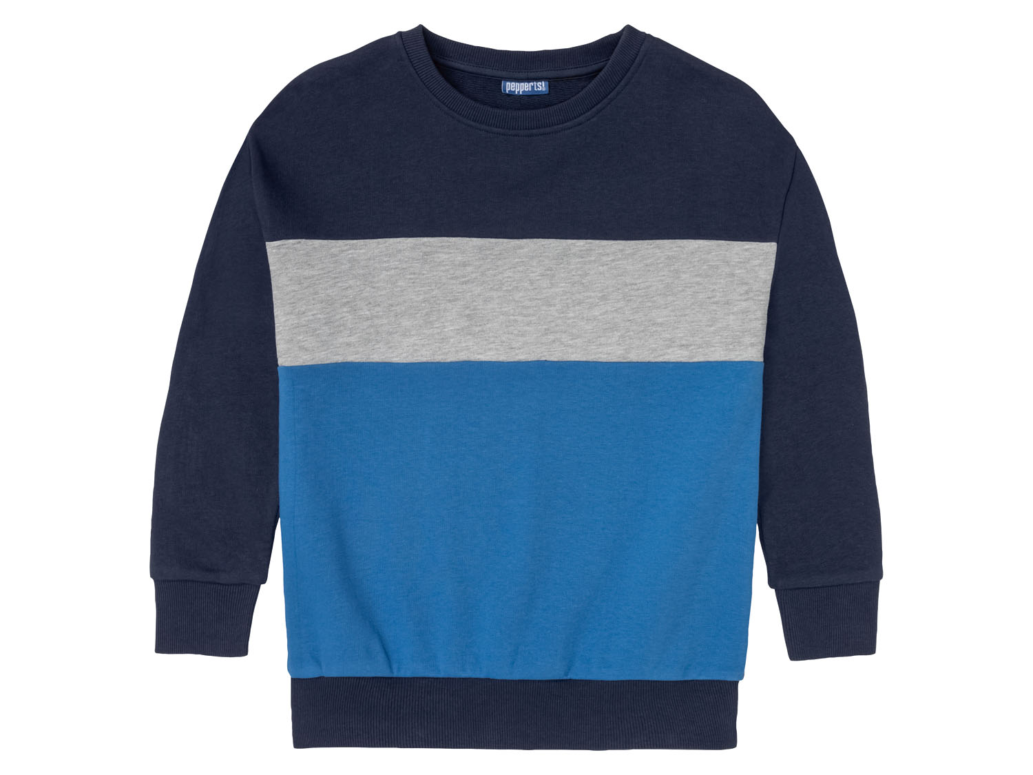 pepperts! Bluza dresowa chłopięca, 1 sztuka 122/128, Szary/granatowy/niebieski