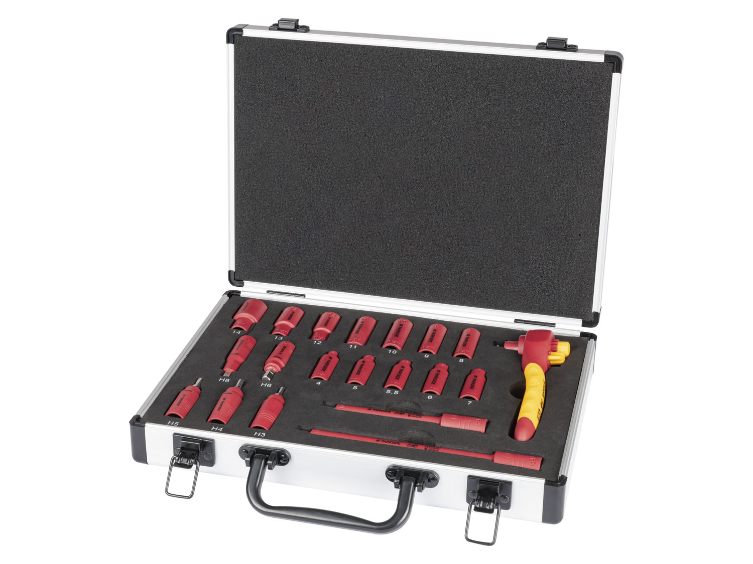 Parkside Zestaw kluczy nasadowych 1/4 cala, 20 elementów