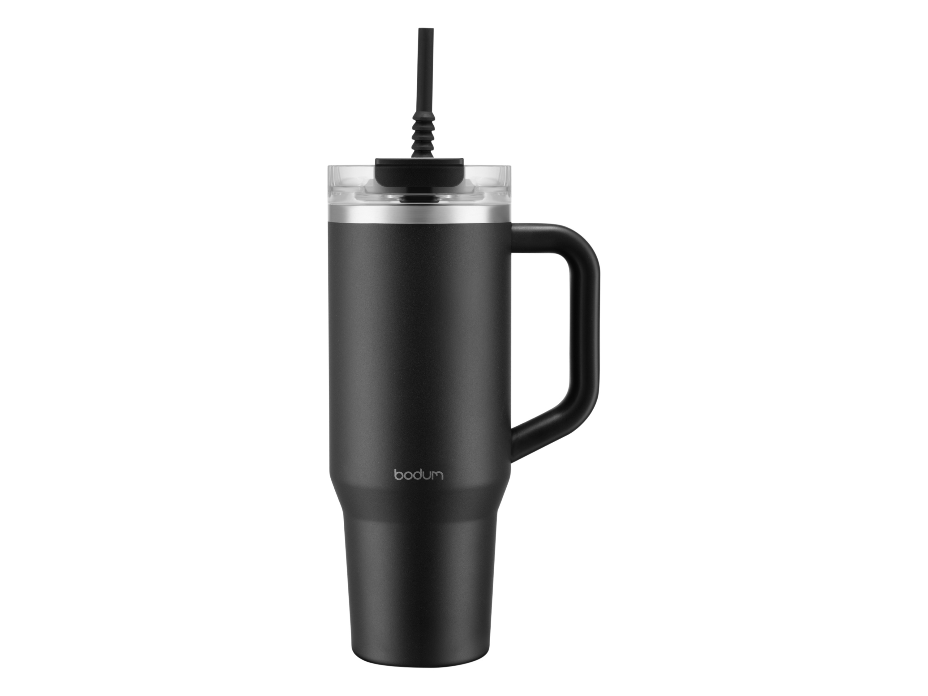 Bodum Kubek podróżny z uchwytem i silikonową słomką Travelmug Czarny