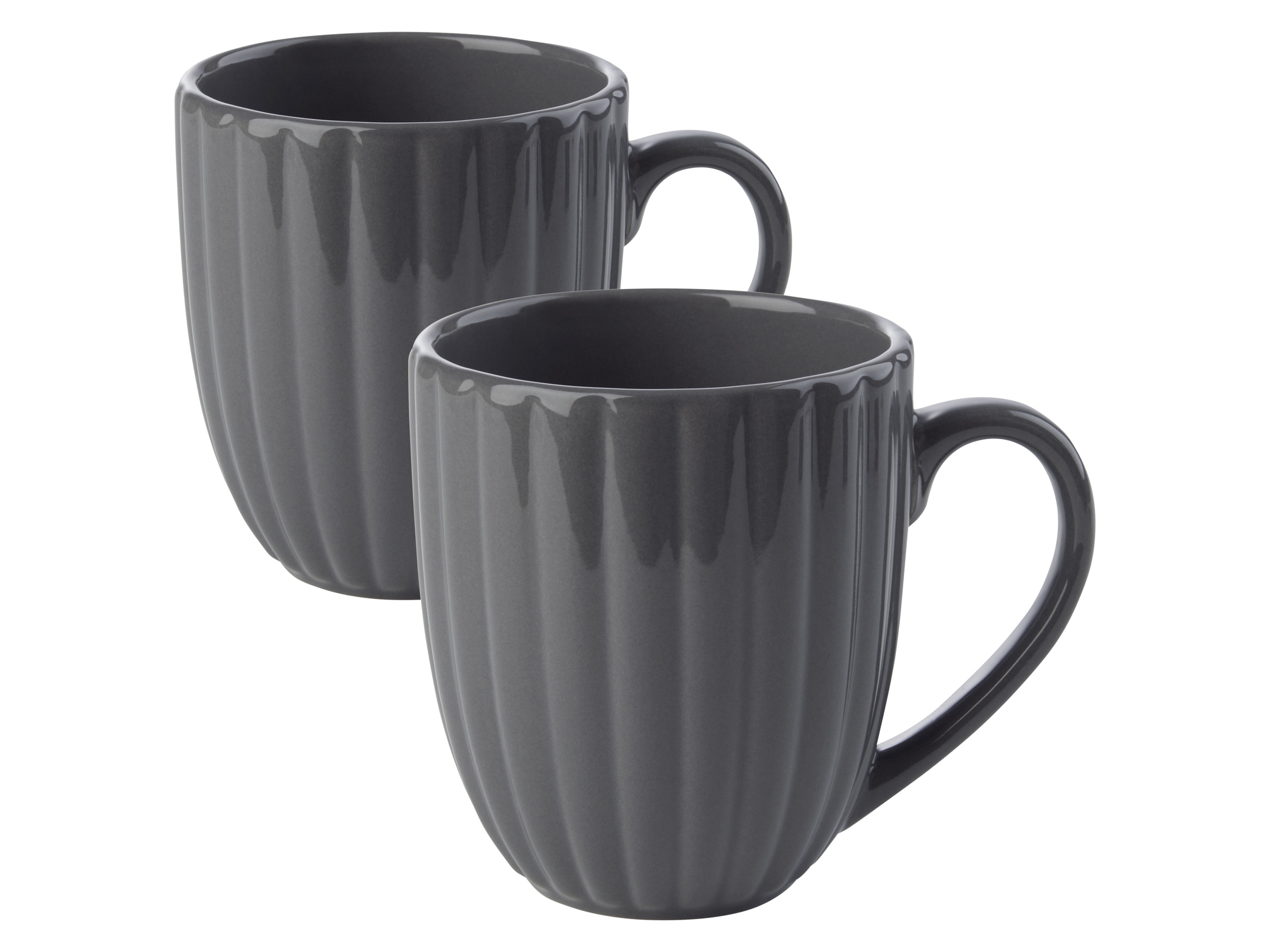 Livarno home Zestaw 2 kubków, miseczek lub talerzyków Kubek, Szary