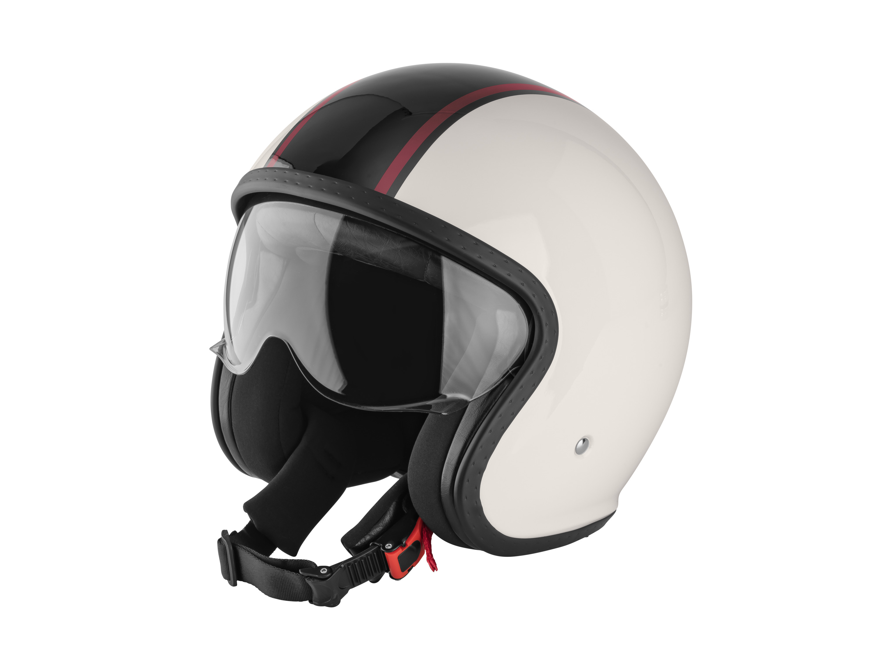 Ultimate Speed Kask typu jet z odpornym na zarysowania wizjerem Kremowy/czarny