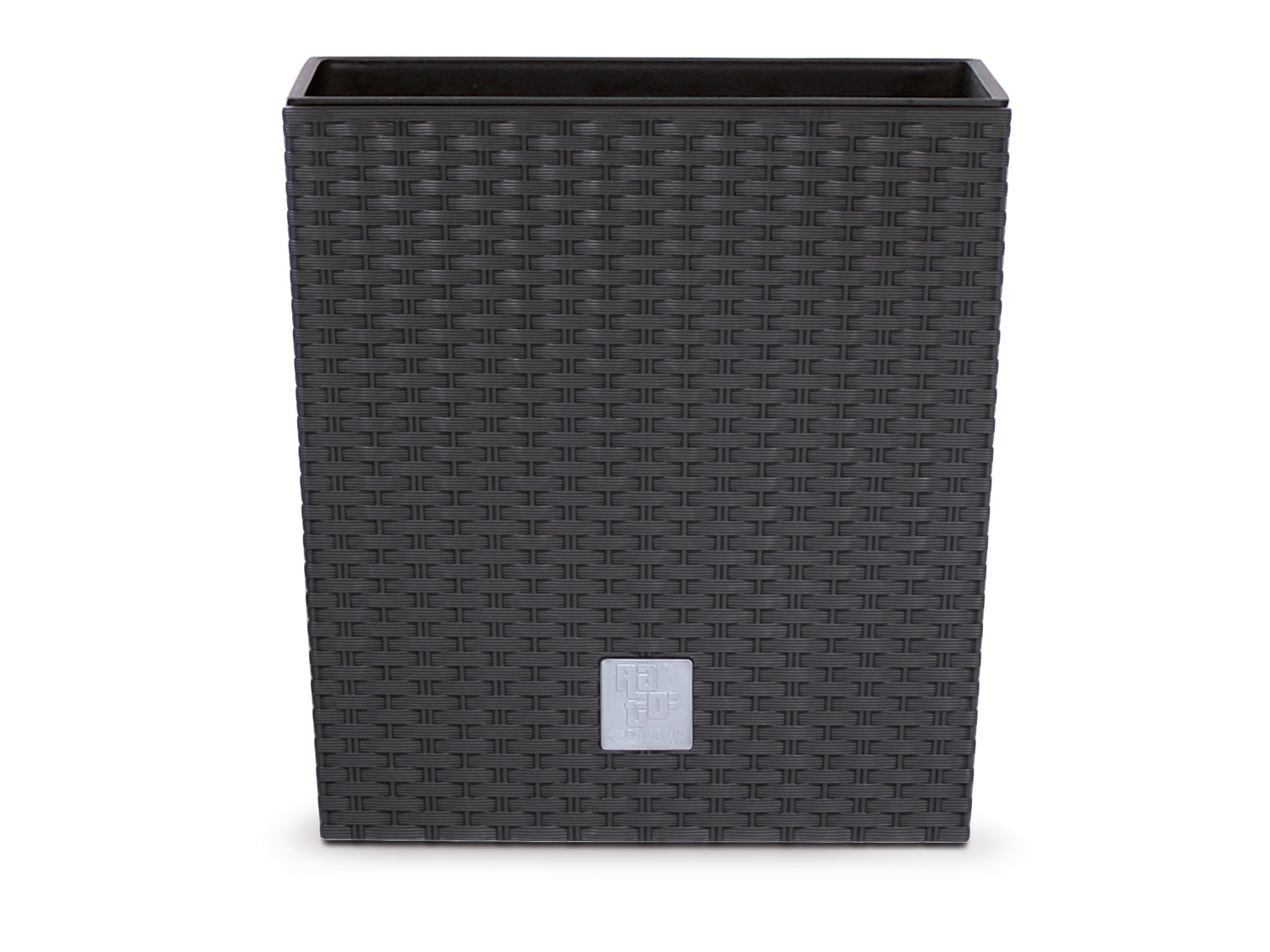 Prosperplast Donica Rato Low, o wyglądzie rattanu Antracytowy, 400x400x408 mm