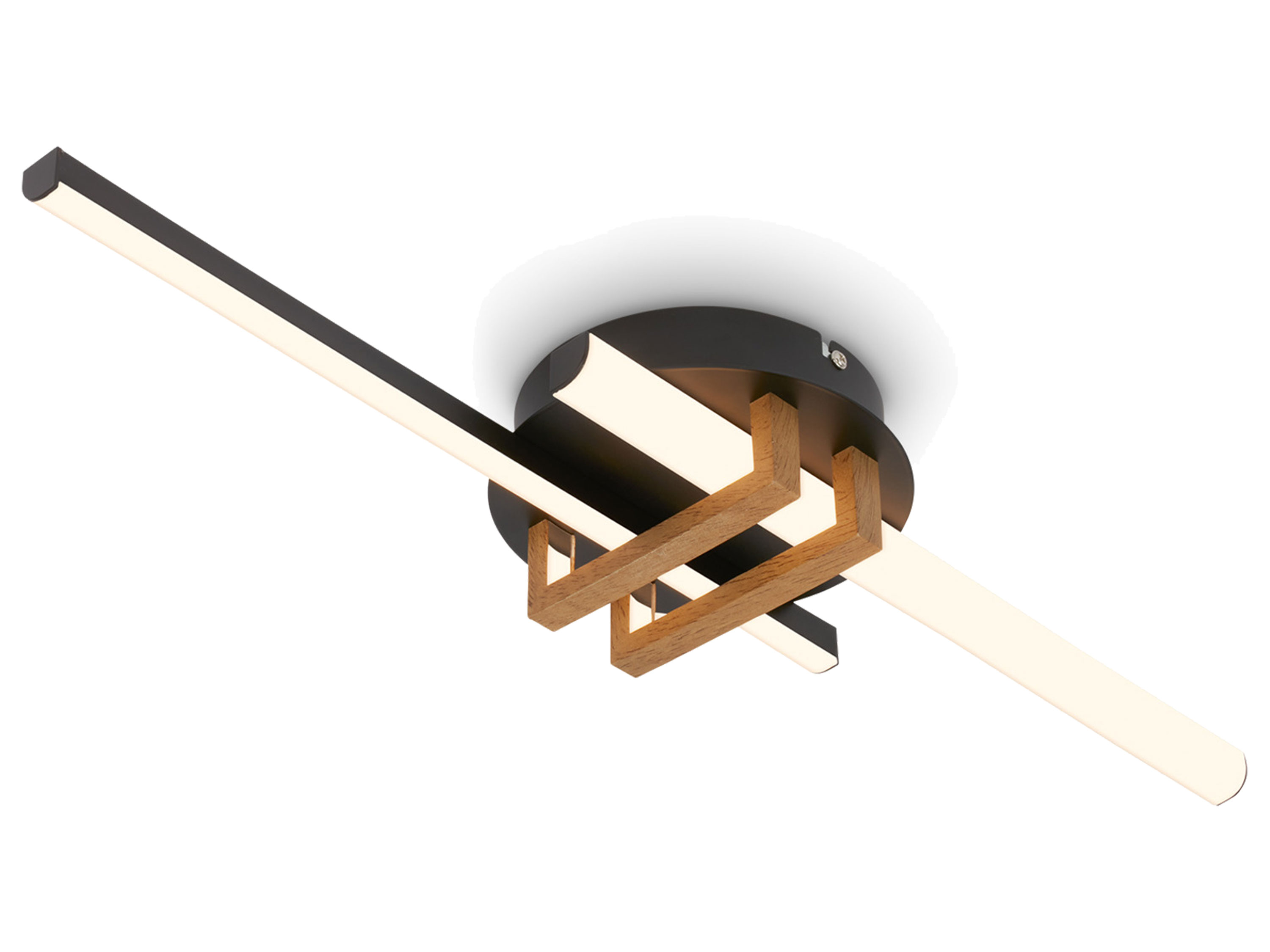 Briloner LED Lampa sufitowa z profilem narożnym Rod of 2, Drewno, czarny