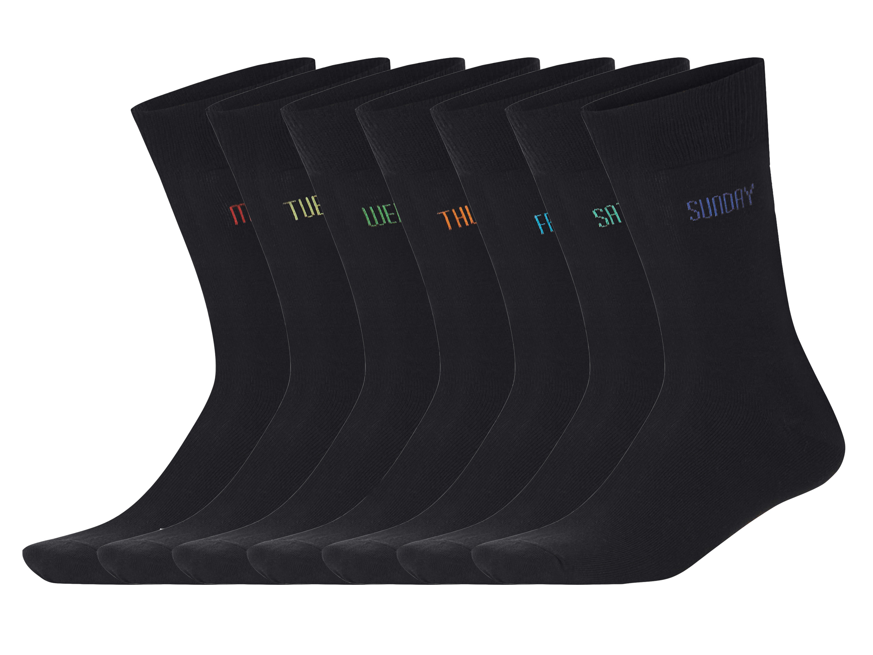 esmara Men Skarpetki męskie z biobawełną, 7 par Czarny, 43-46