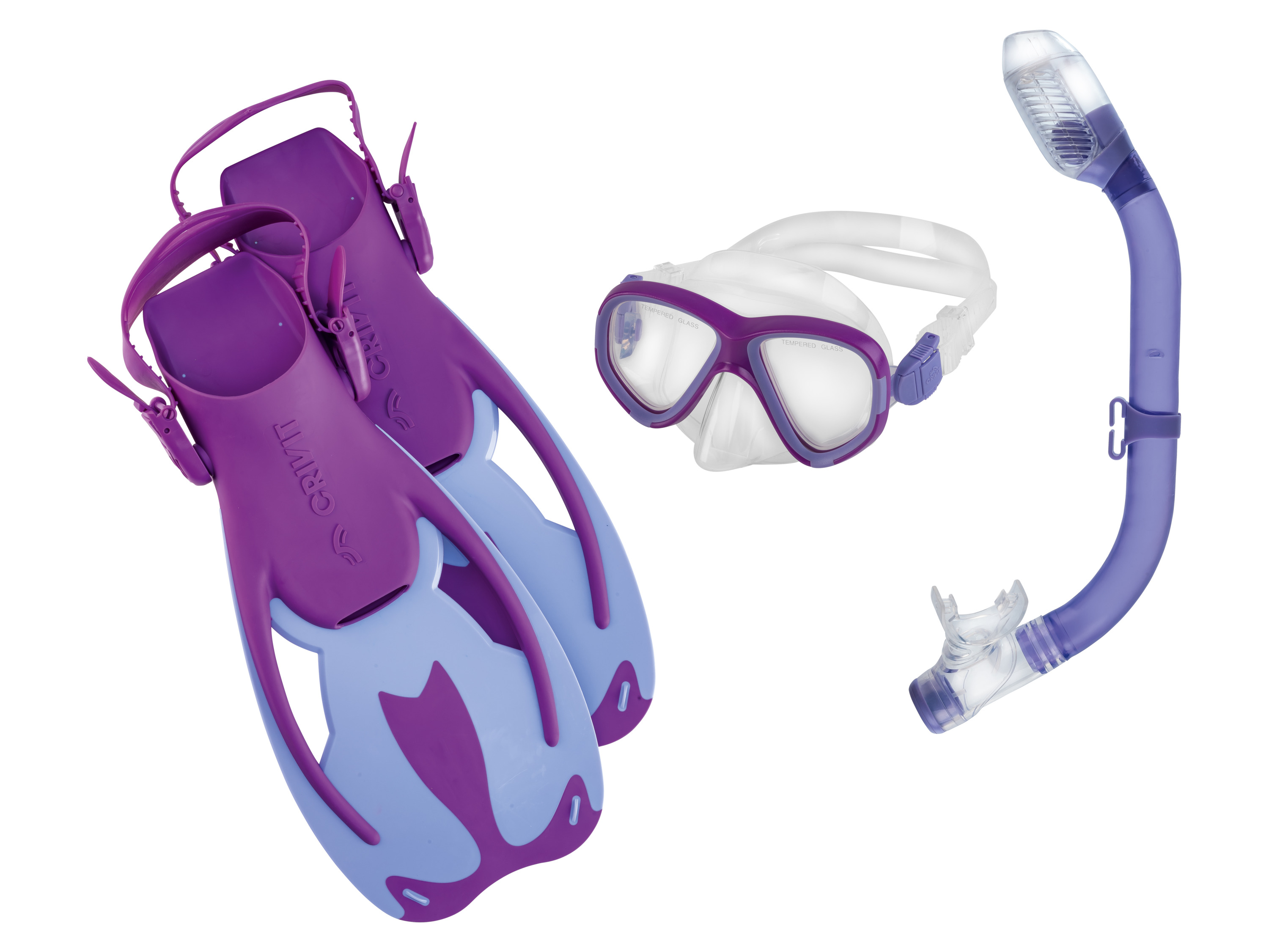 Crivit Zestaw do nurkowania i snorkelingu dla dzieci Fioletowy/niebieski, rozmiar M