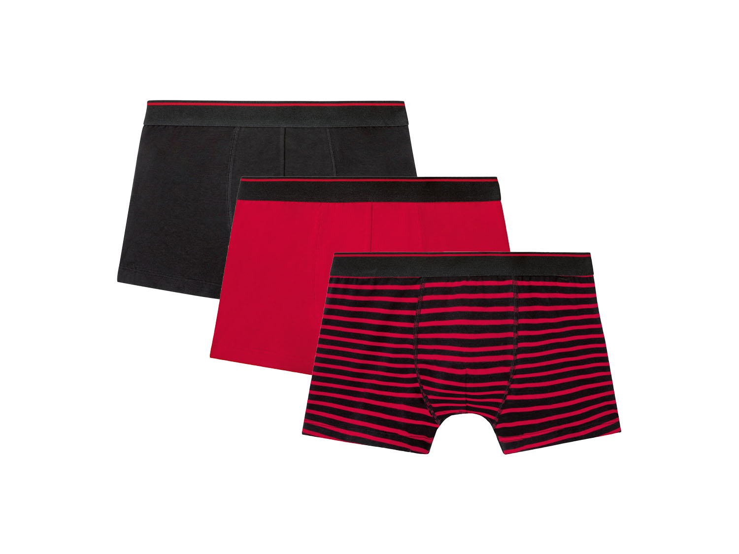 Livergy Bokserki męskie z bawełną, 3 pary 5/M, Czerwony