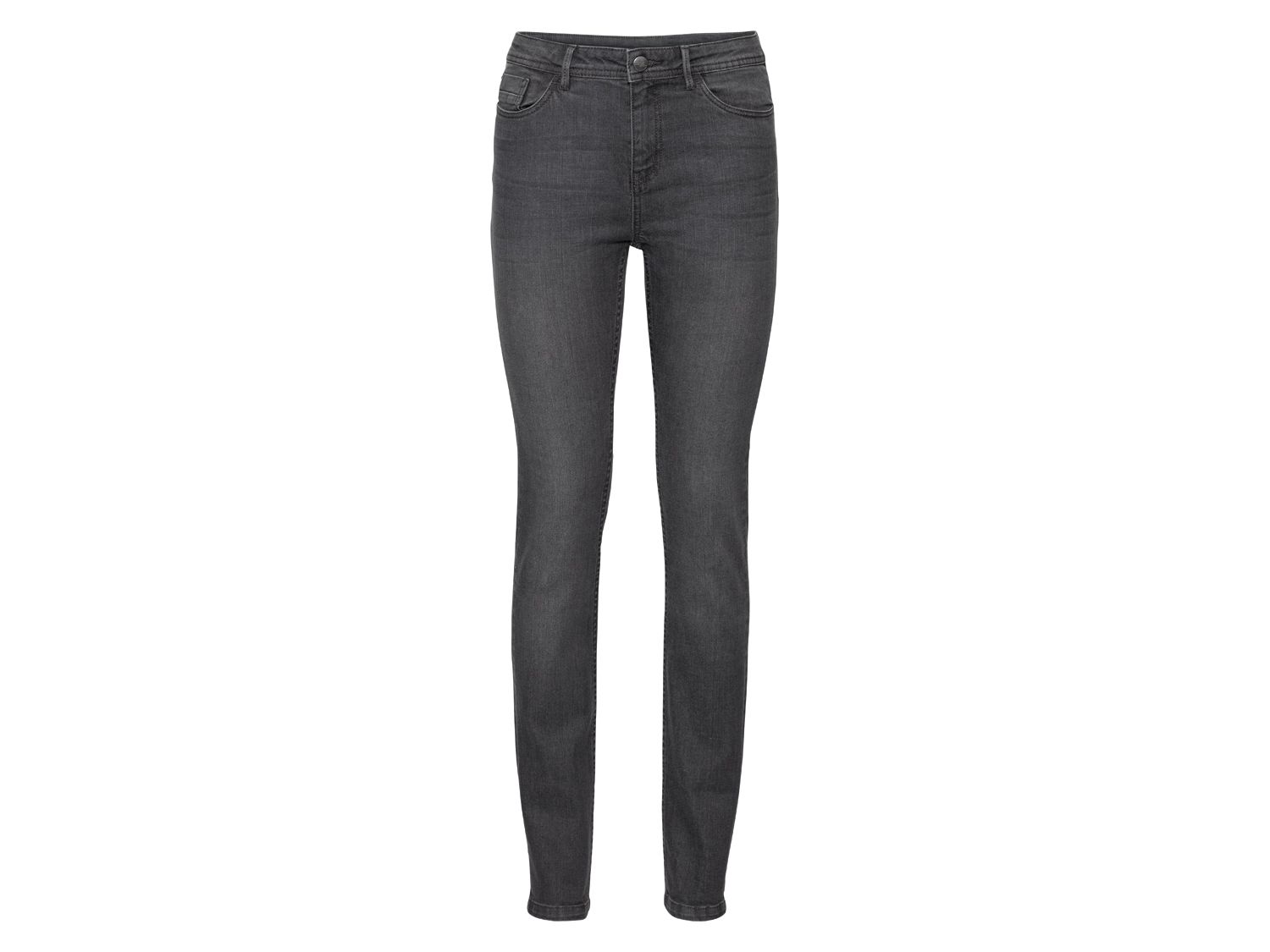 esmara Jeansy damskie Slim Fit Szary/krótka, 40