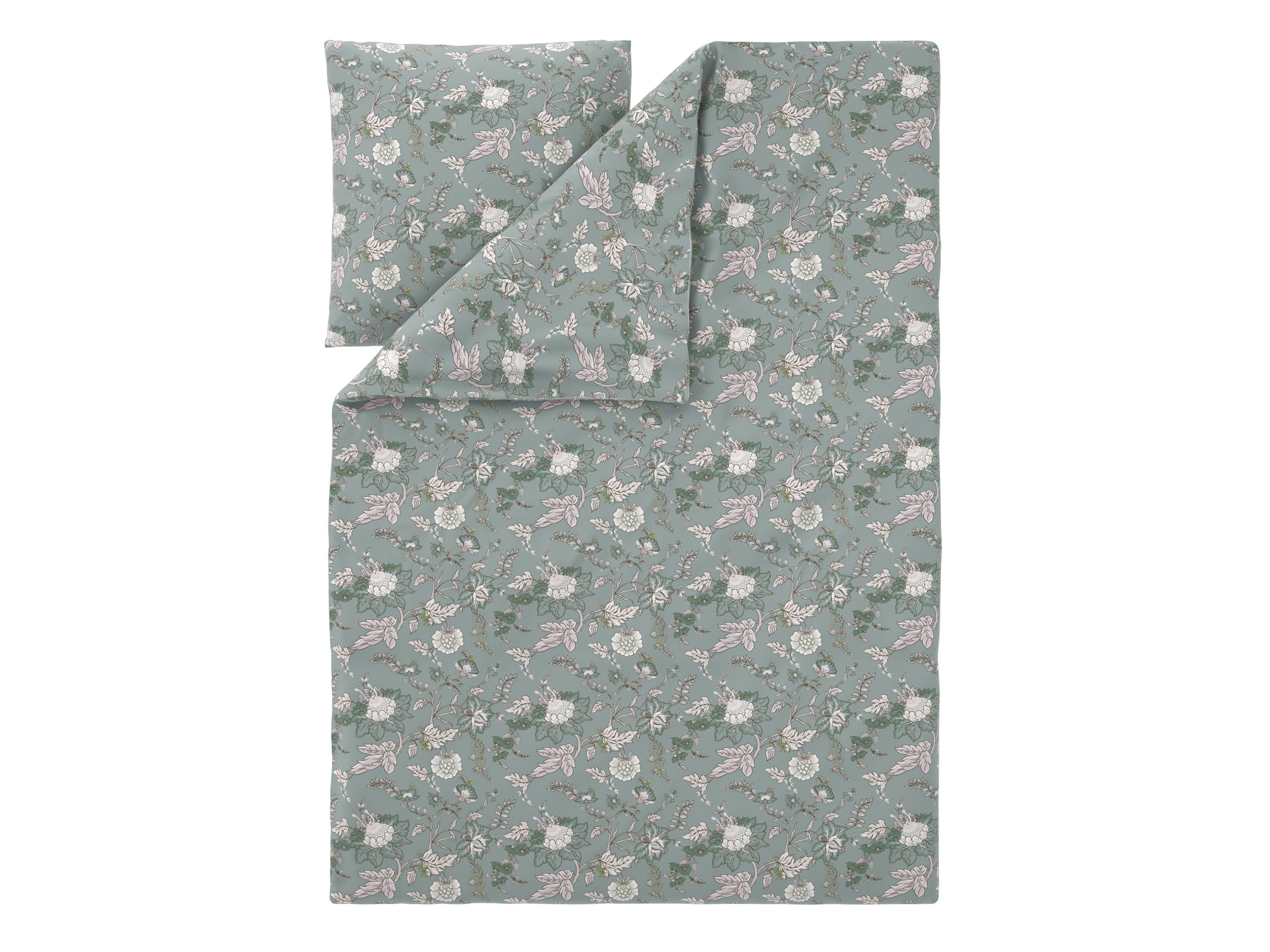 Livarno Pościel satynowa z bawełny, 140 x 200 cm Zielony