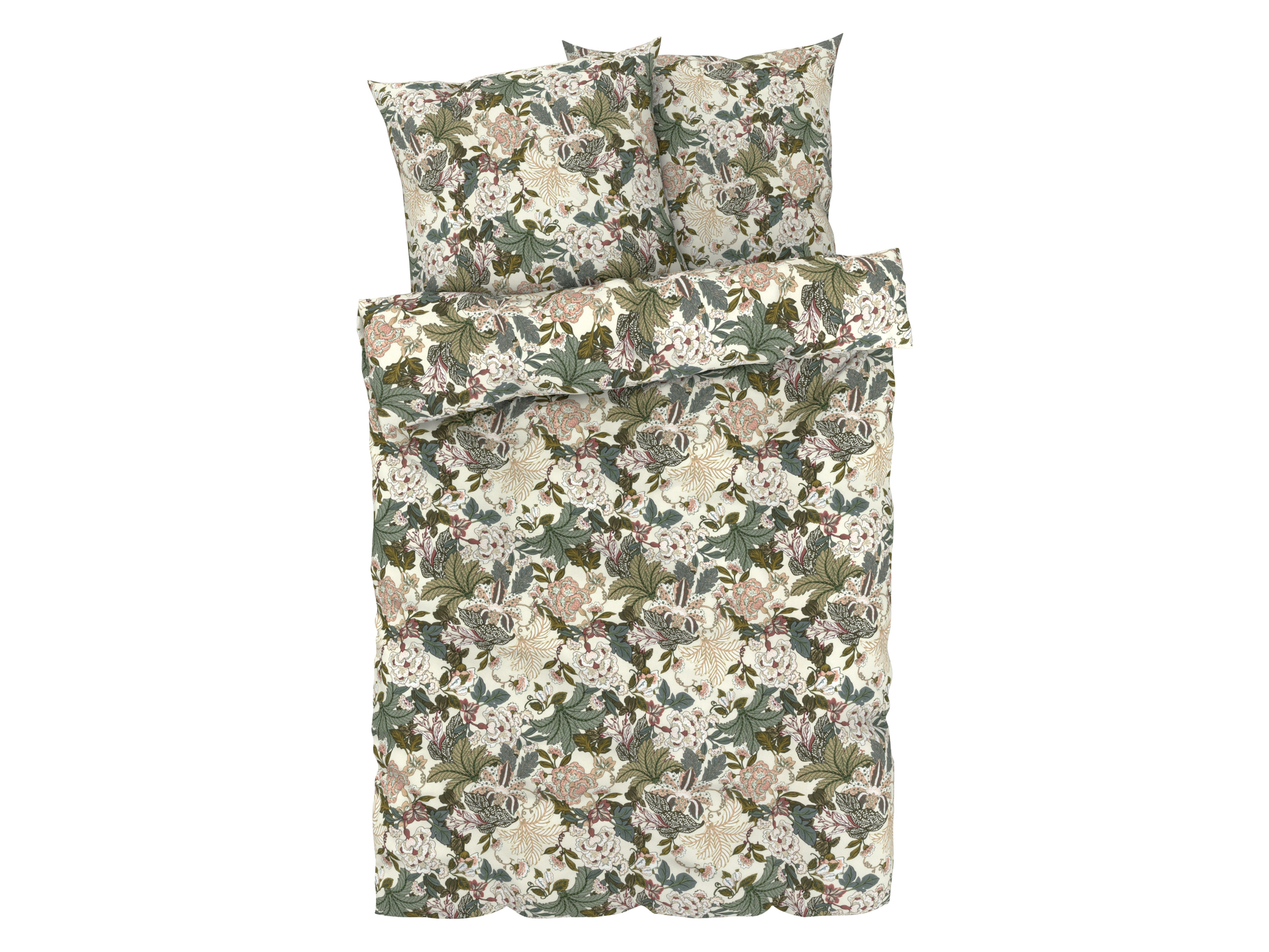 Livarno home Pościel z bawełną renforcé, 160 x 200 cm Kwiaty