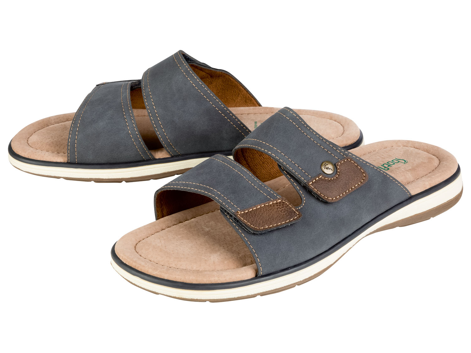 footflexx Klapki męskie, z amortyzacją, 1 para 44, Granatowy