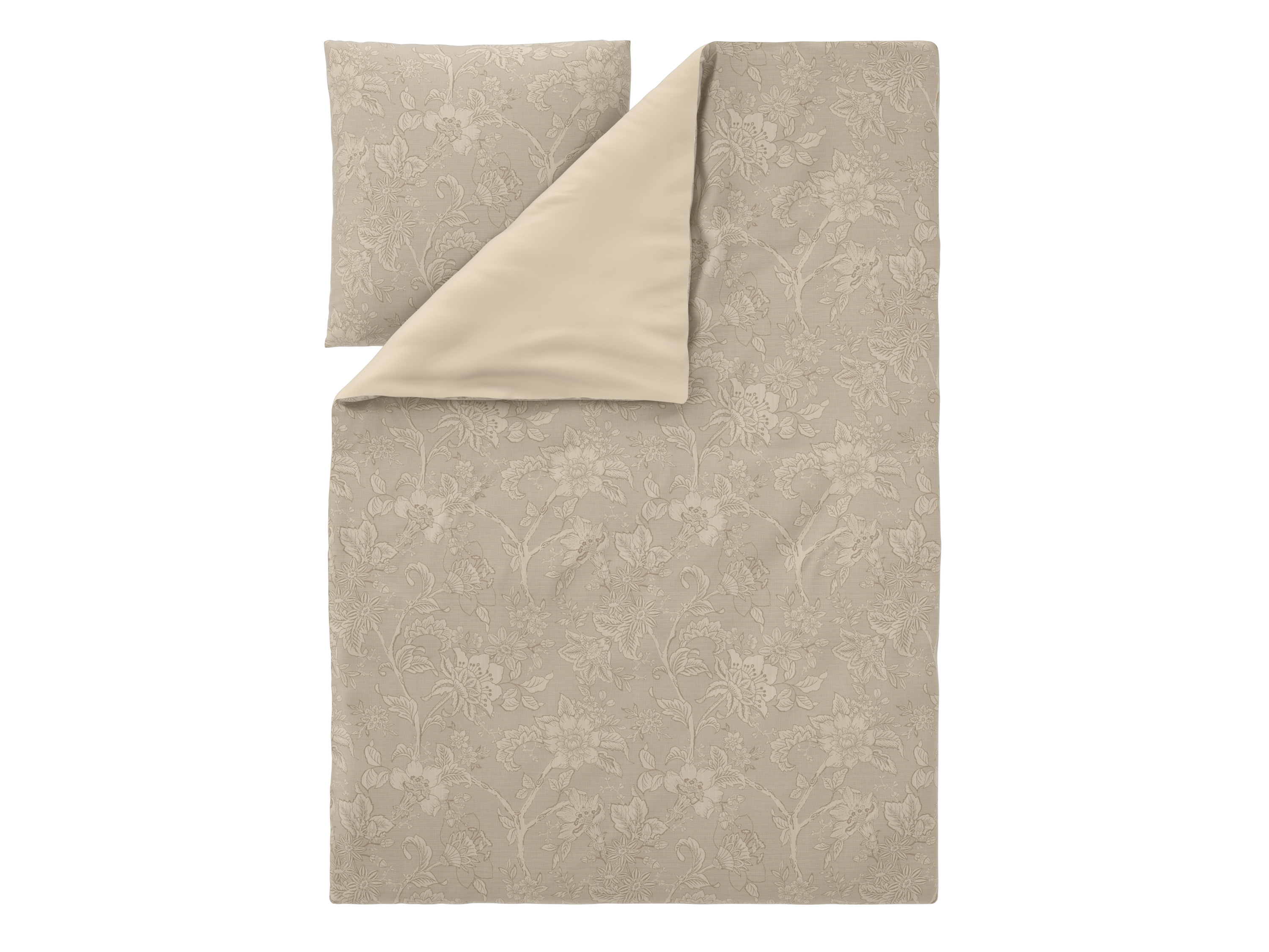 Livarno Pościel dwustronna z bawełny satynowej, 140 x 200 cm Beżowy