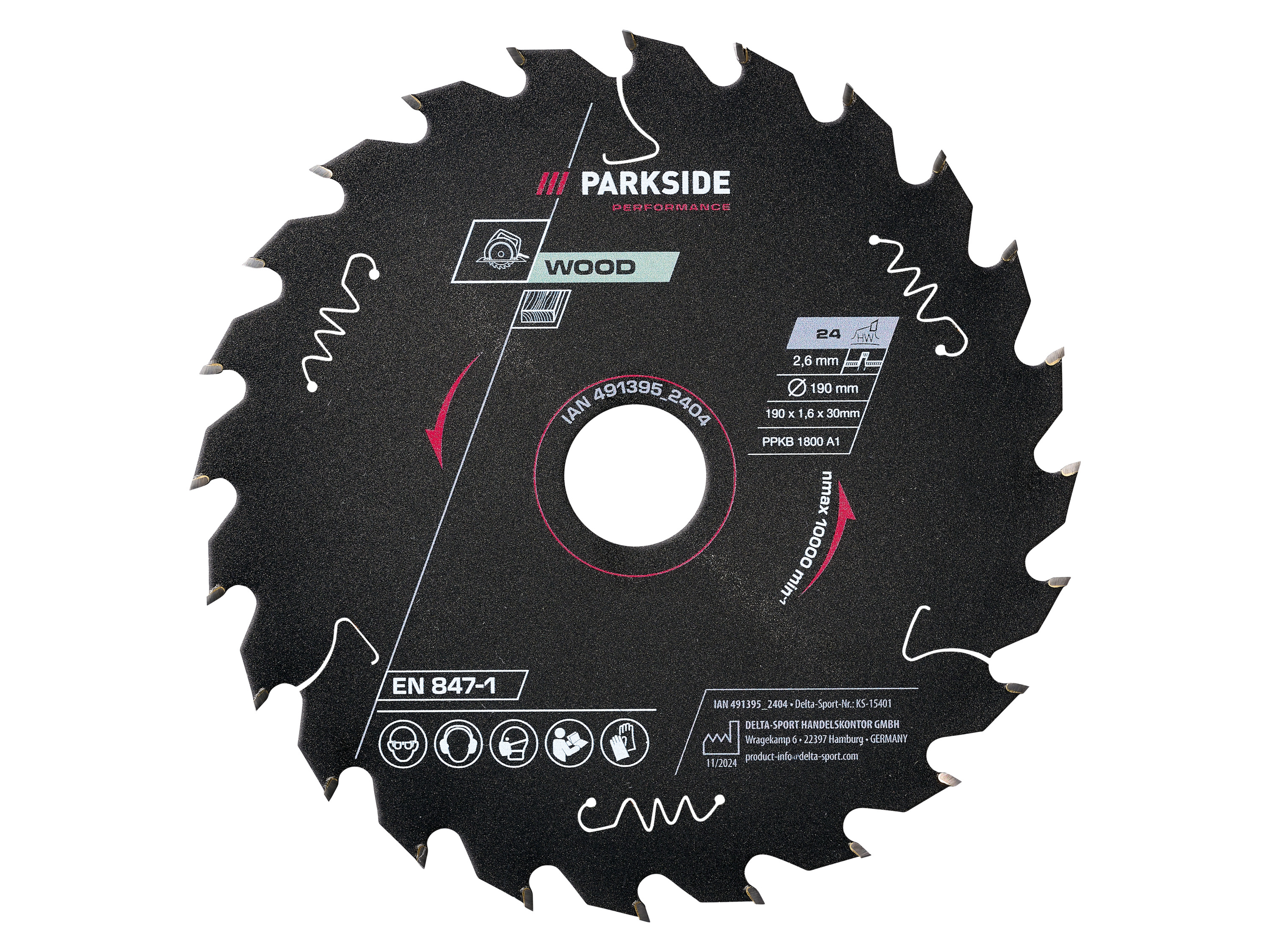 Parkside Performance Tarcza do pilarki, Ppkb 1800 A1 Do drewna, 24 zęby