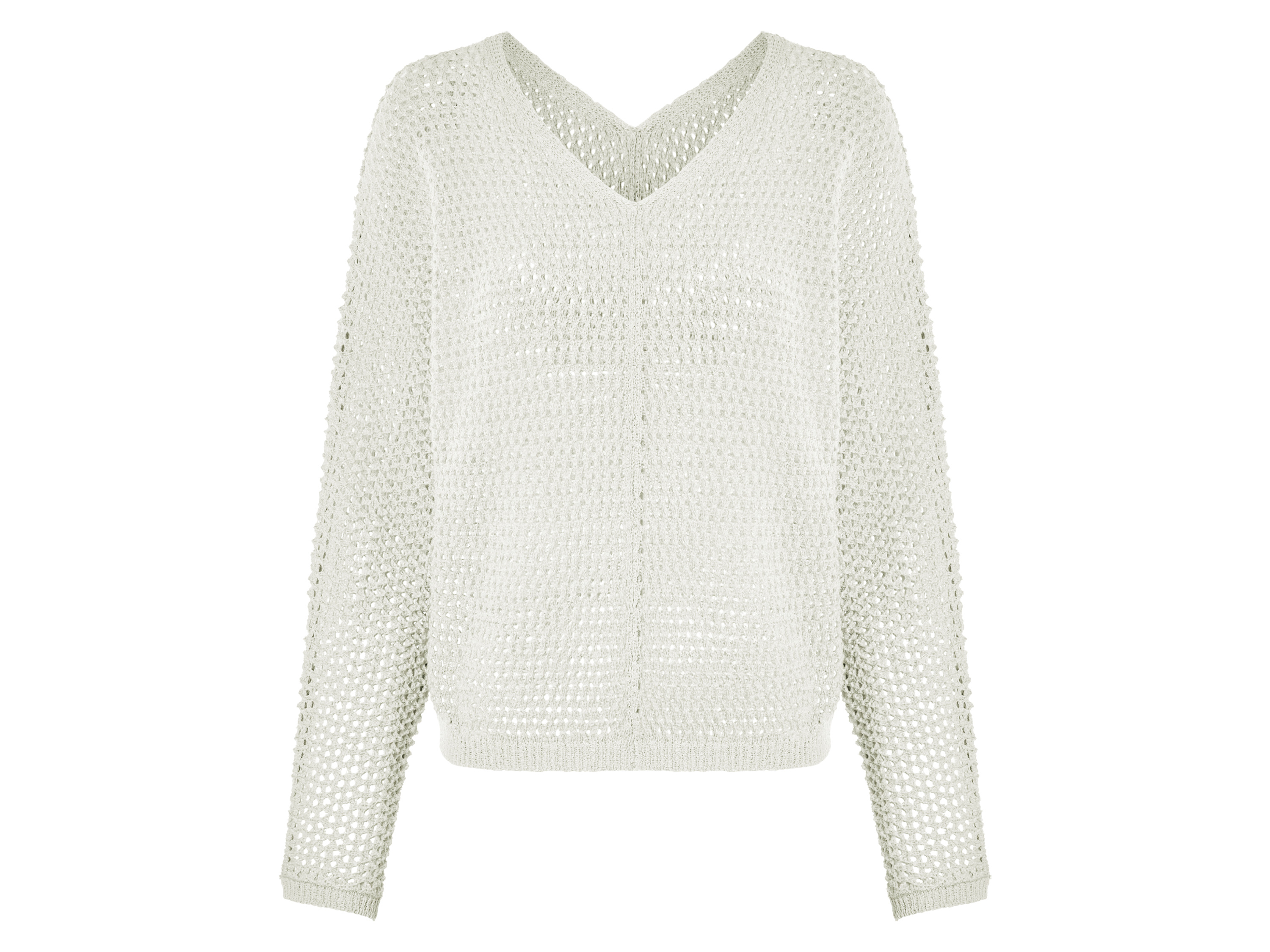 esmara Sweter damski ażurowy Biały, L44/46