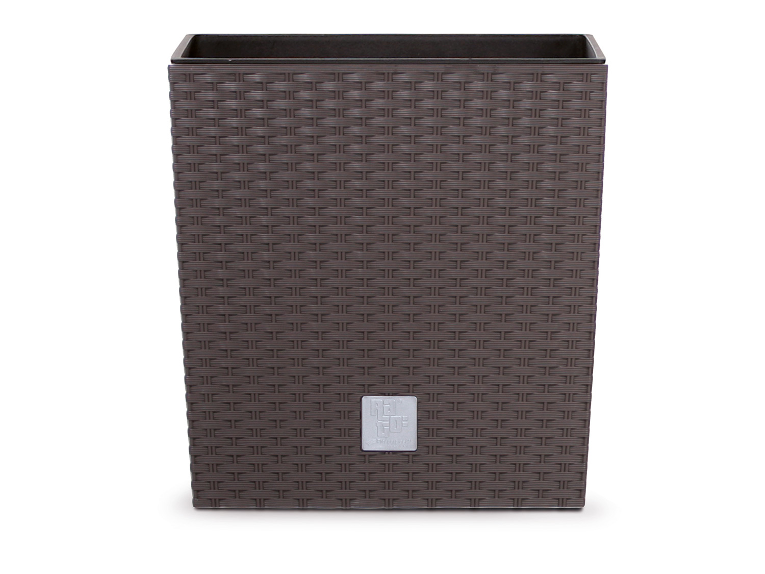 Prosperplast Donica Rato Low, o wyglądzie rattanu Brązowy, 400x400x408 mm