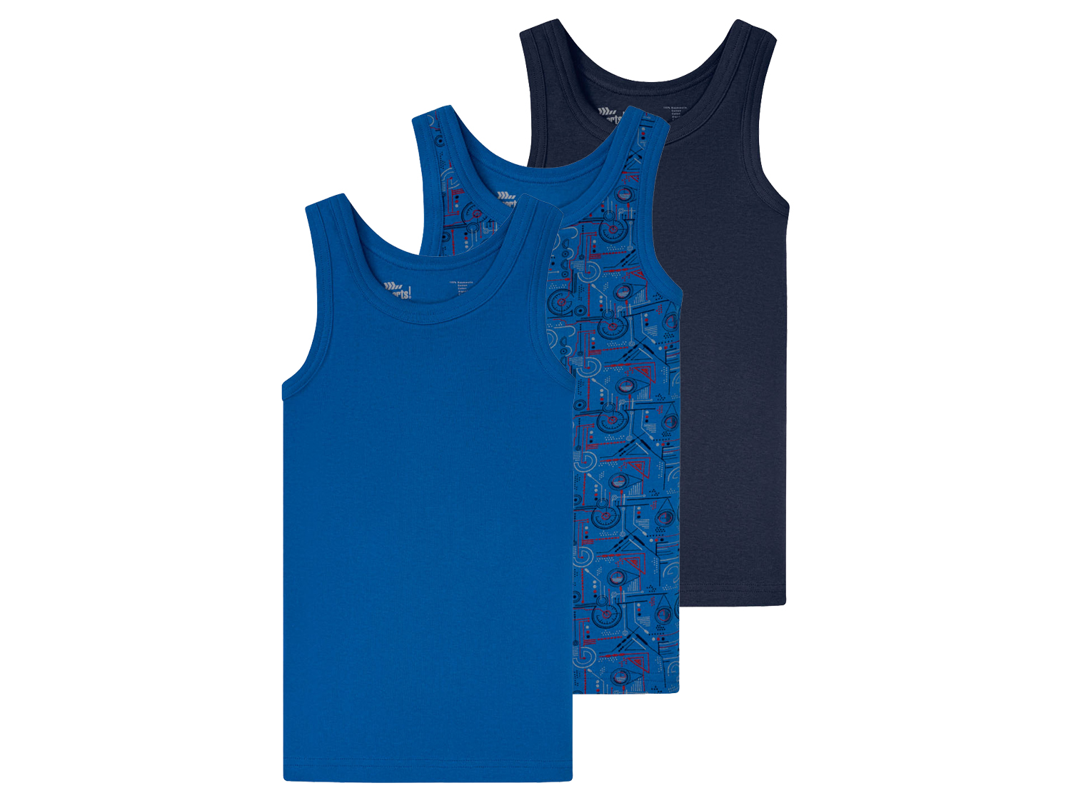 pepperts! Podkoszulki chłopięce, 3 sztuki 146/152, Granatowy/niebieski