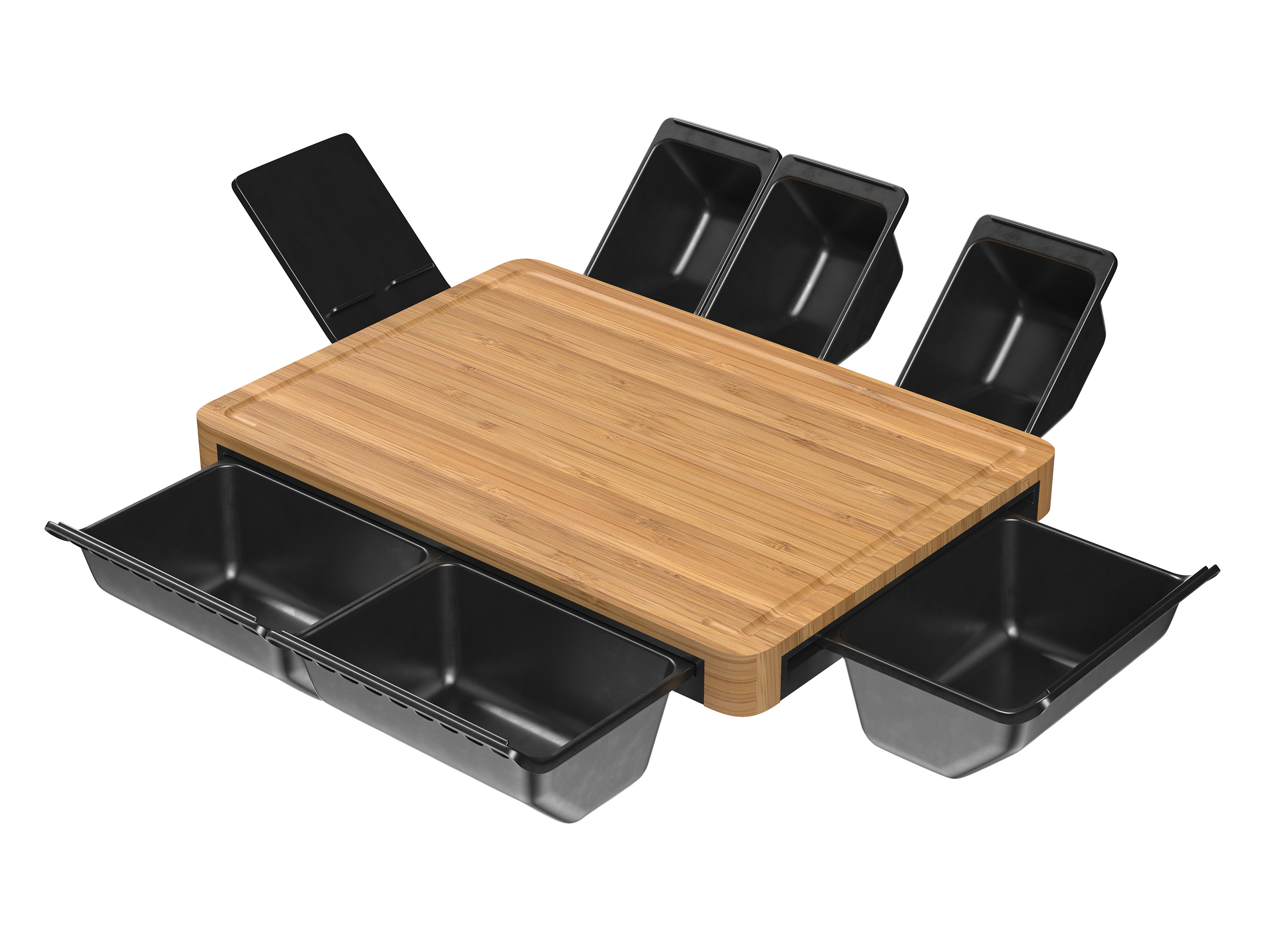 Ernesto Wielofunkcyjna deska do krojenia z pojemnikami i podkładką na tablet