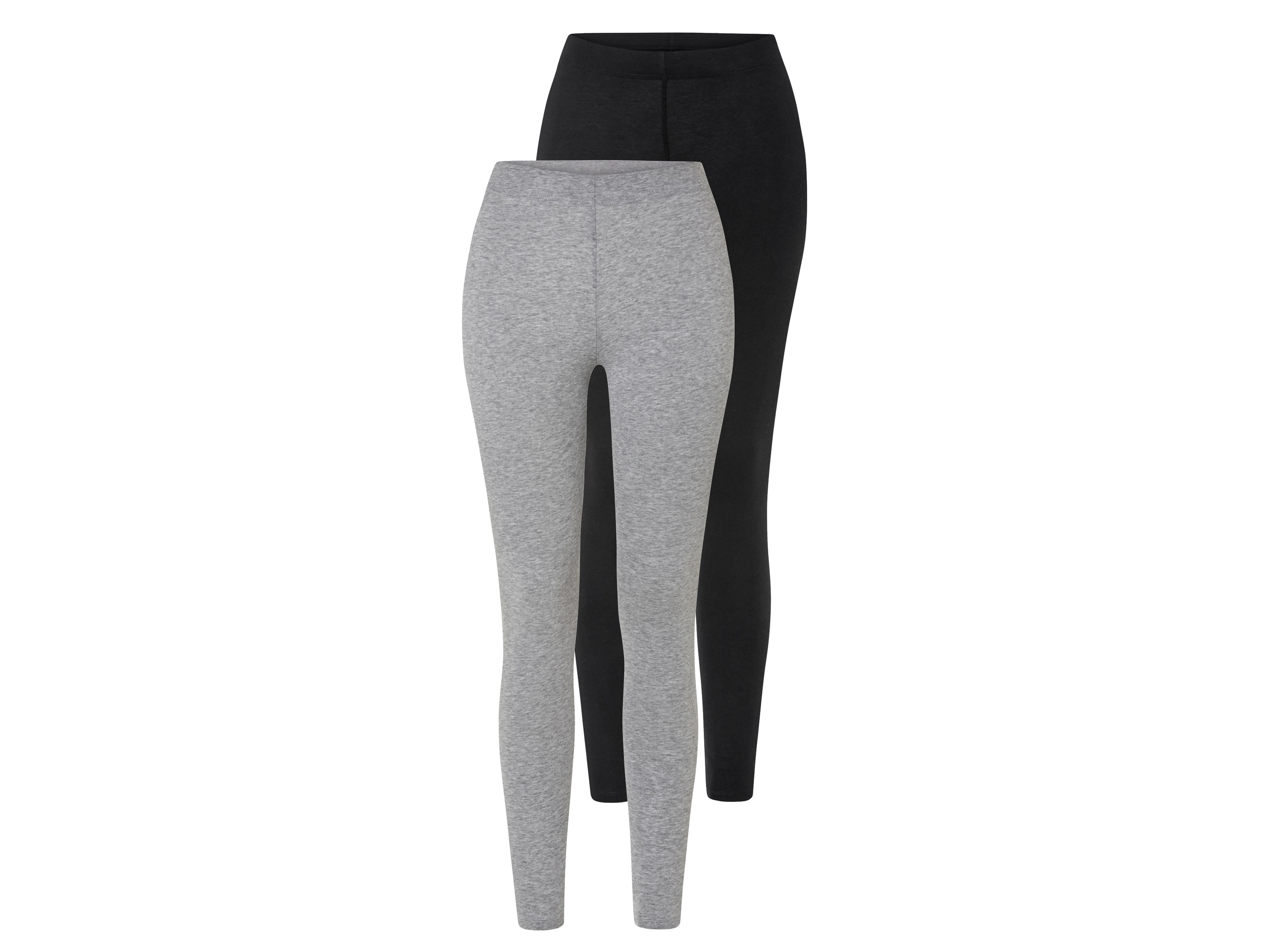 esmara Legginsy damskie z bawełny organicznej, 2 pary L 44/46, Czarny/ szary