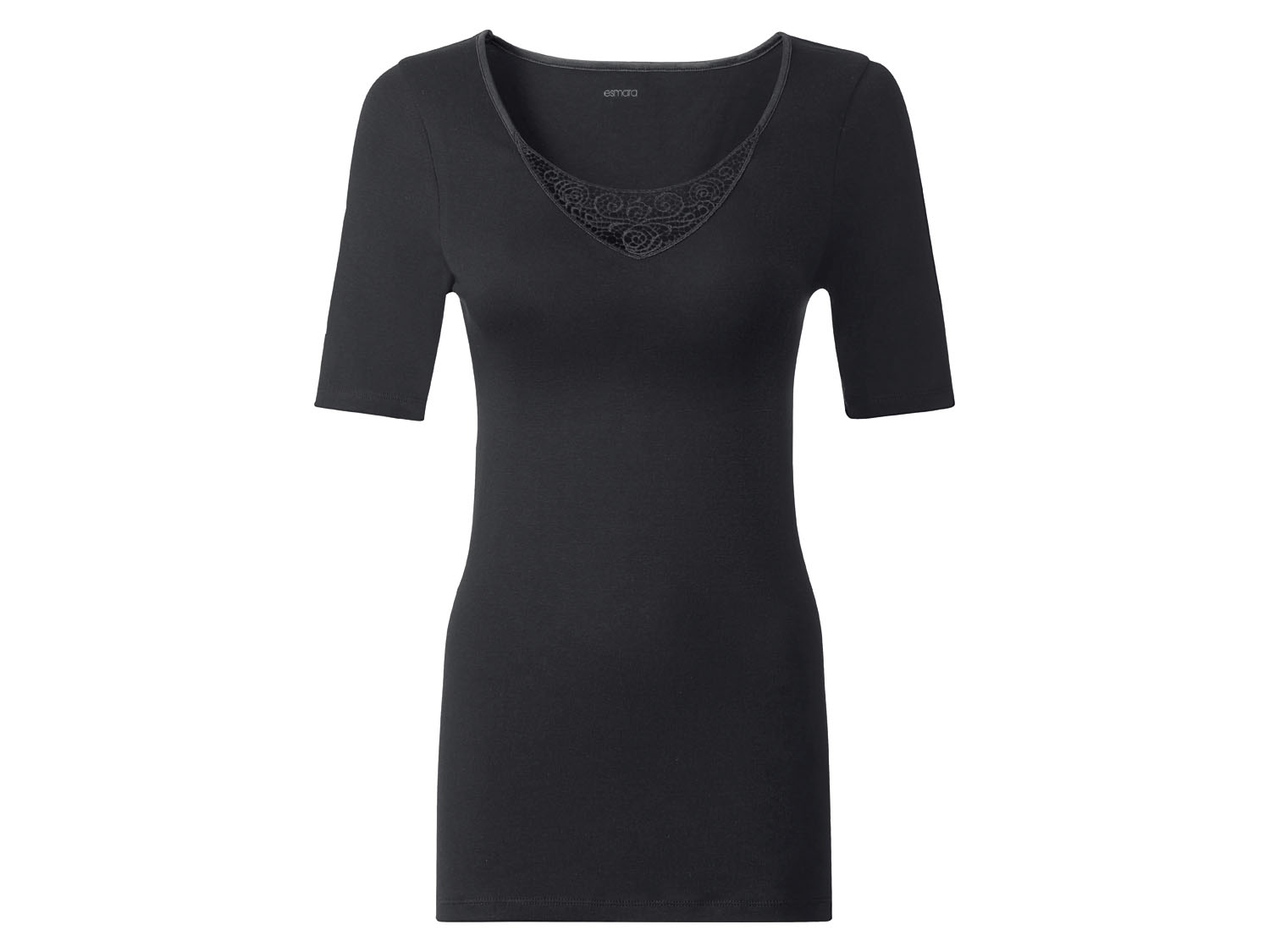 esmara Podkoszulka damska z krótkim rękawem Czarny, S36/38