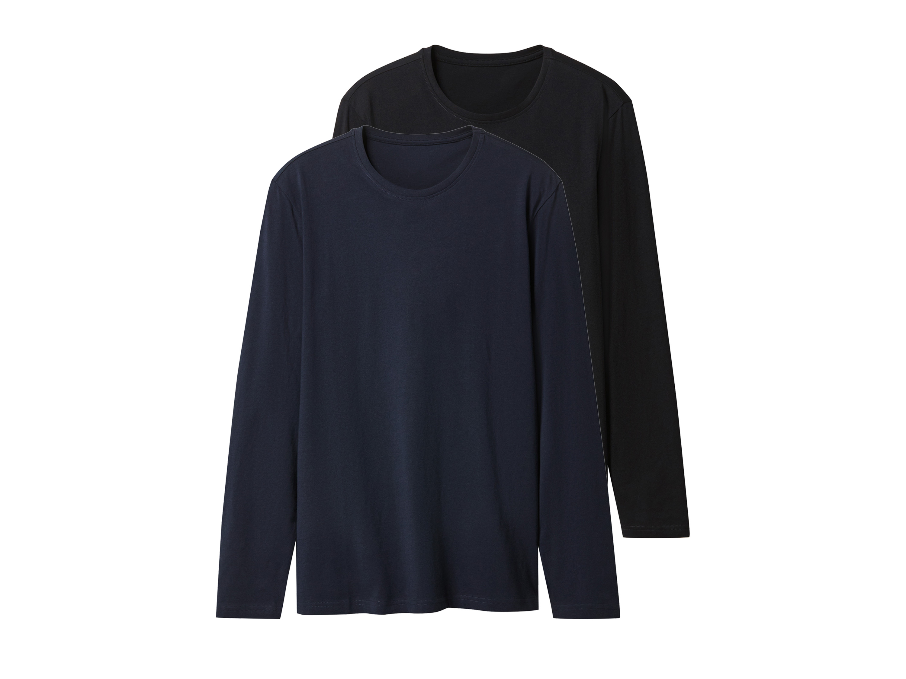 esmara Men Koszulki męskie z długim rękawem, 2 sztuki Granatowy/czarny, XXL 60/62