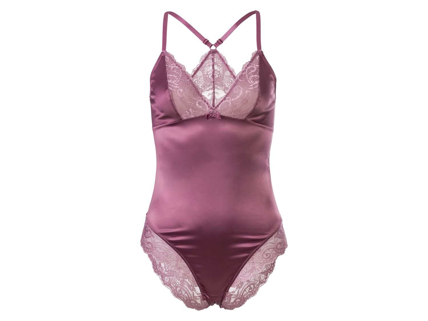Esmara Lingerie Body z koronką, 1 sztuka Malinowy, S 36/38
