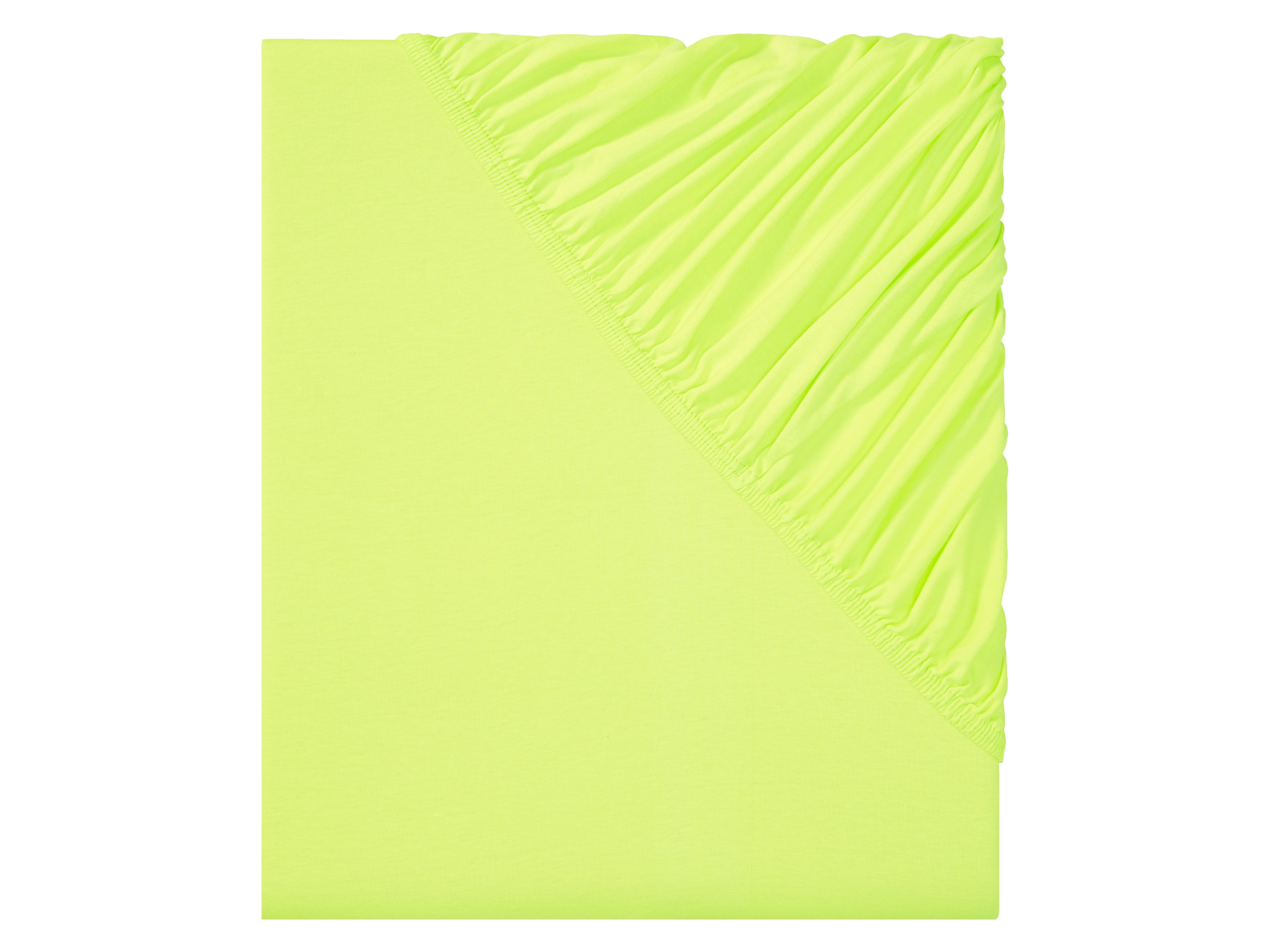 Livarno home Prześcieradło dżersejowe z gumką, 90-100 x 200 Limonkowy