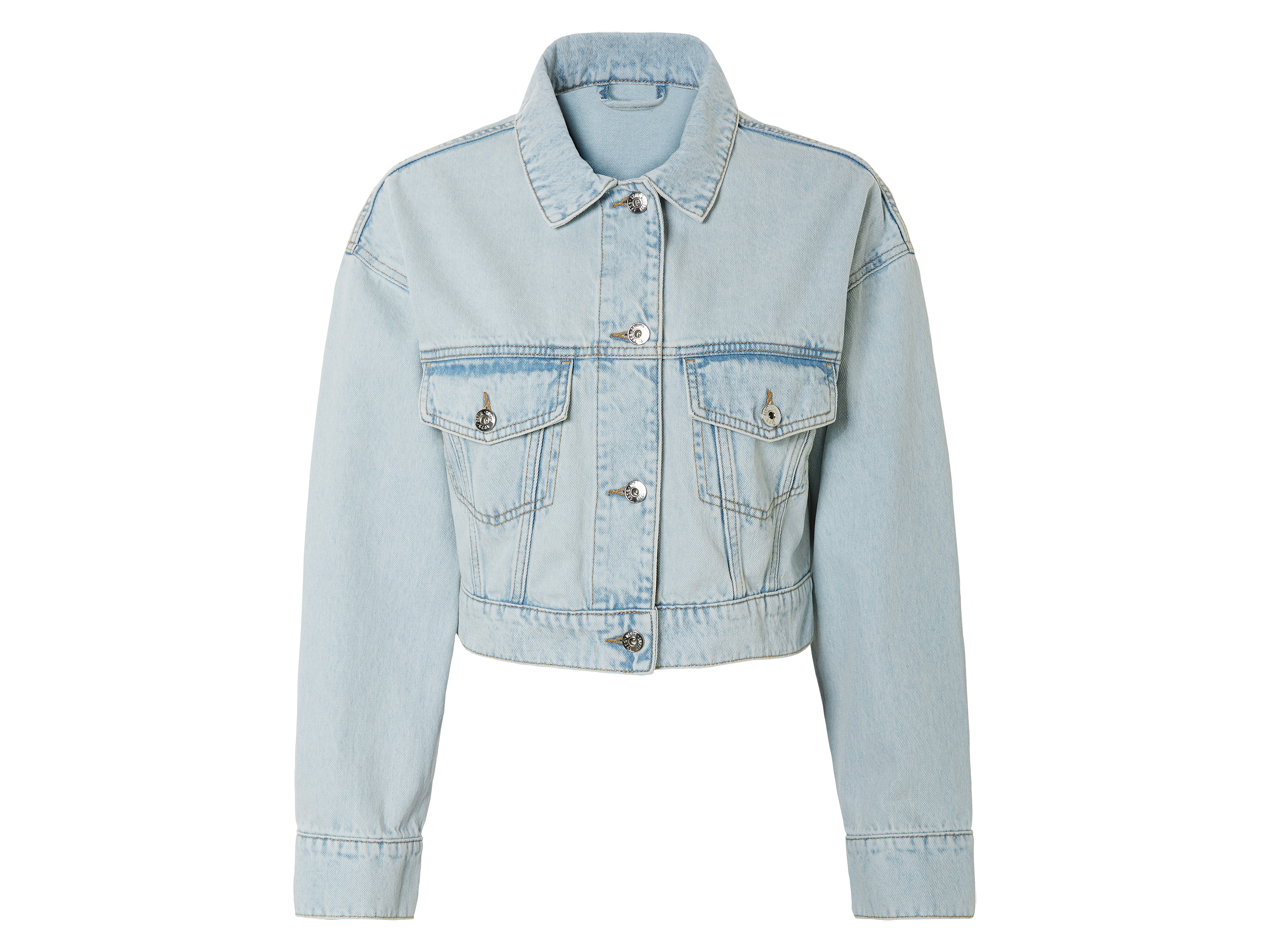 esmara Kurtka jeansowa damska z bawełny, cropped 44, Jasnoniebieski